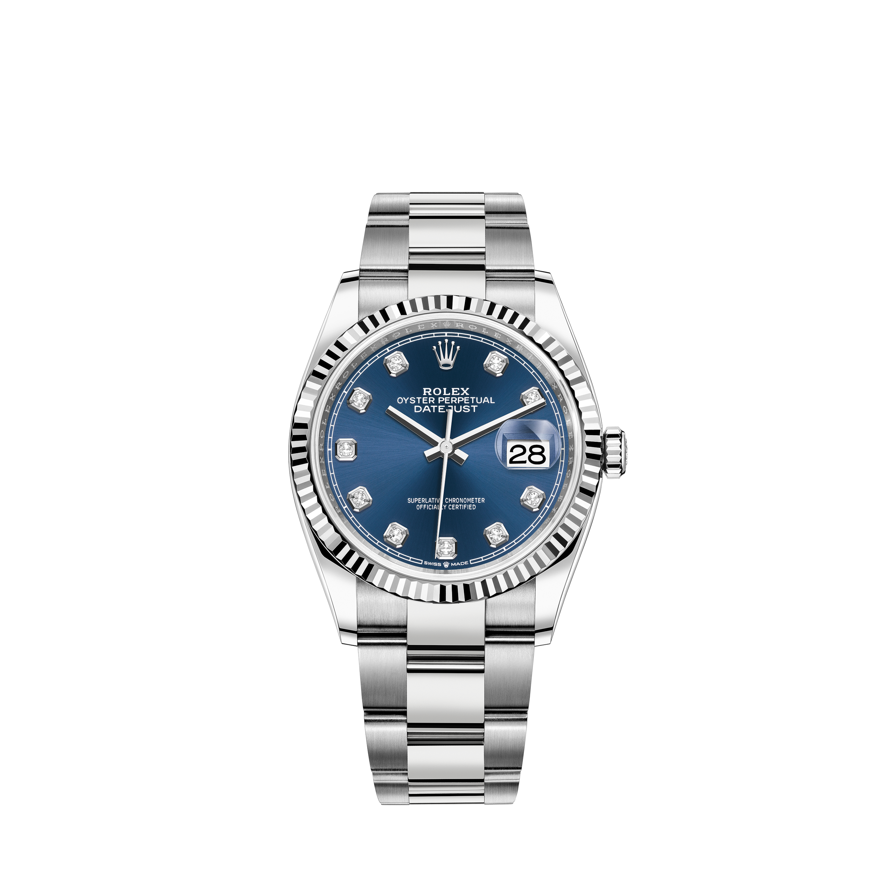 rolex blue leather watch