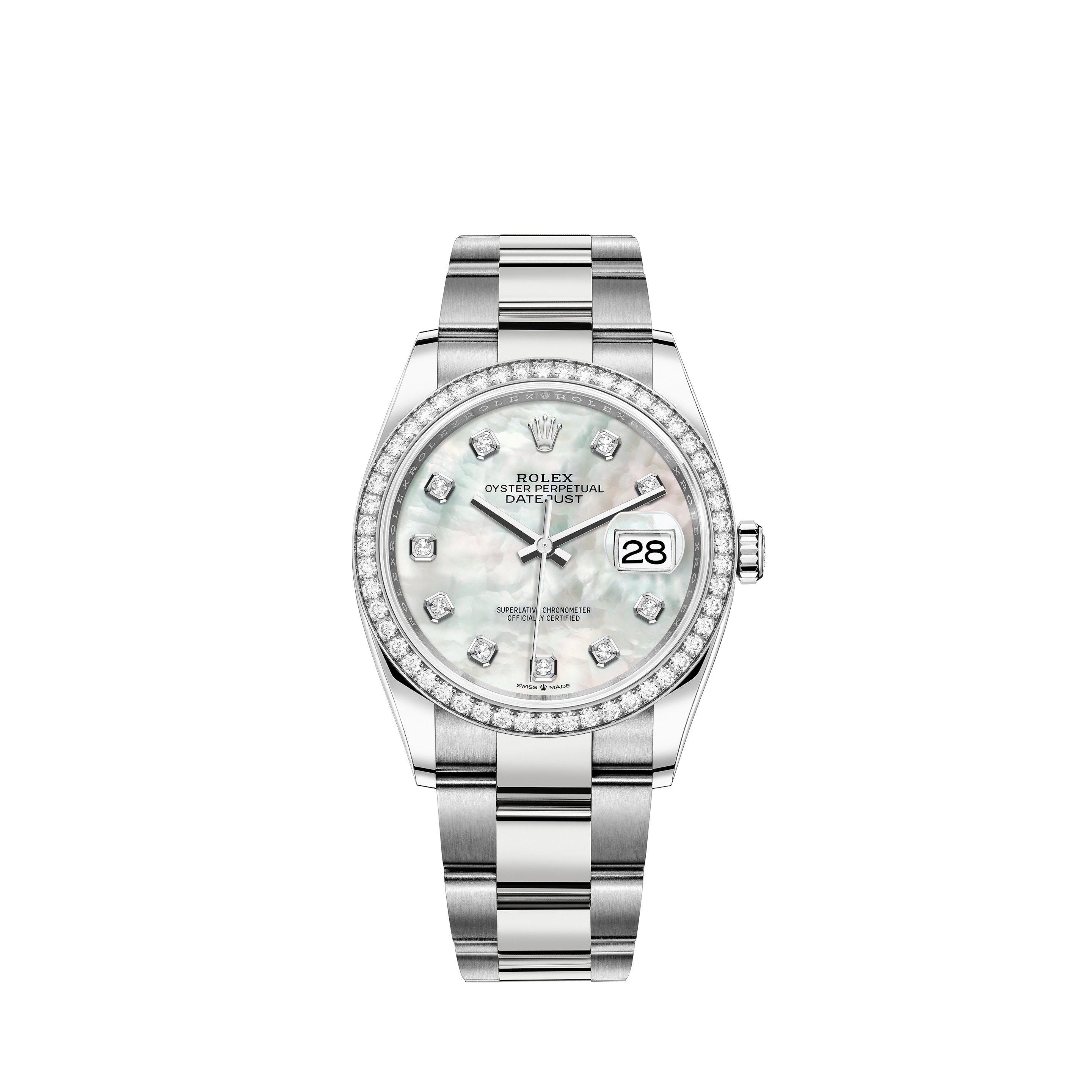 rolex datejust 36 white gold diamond bezel