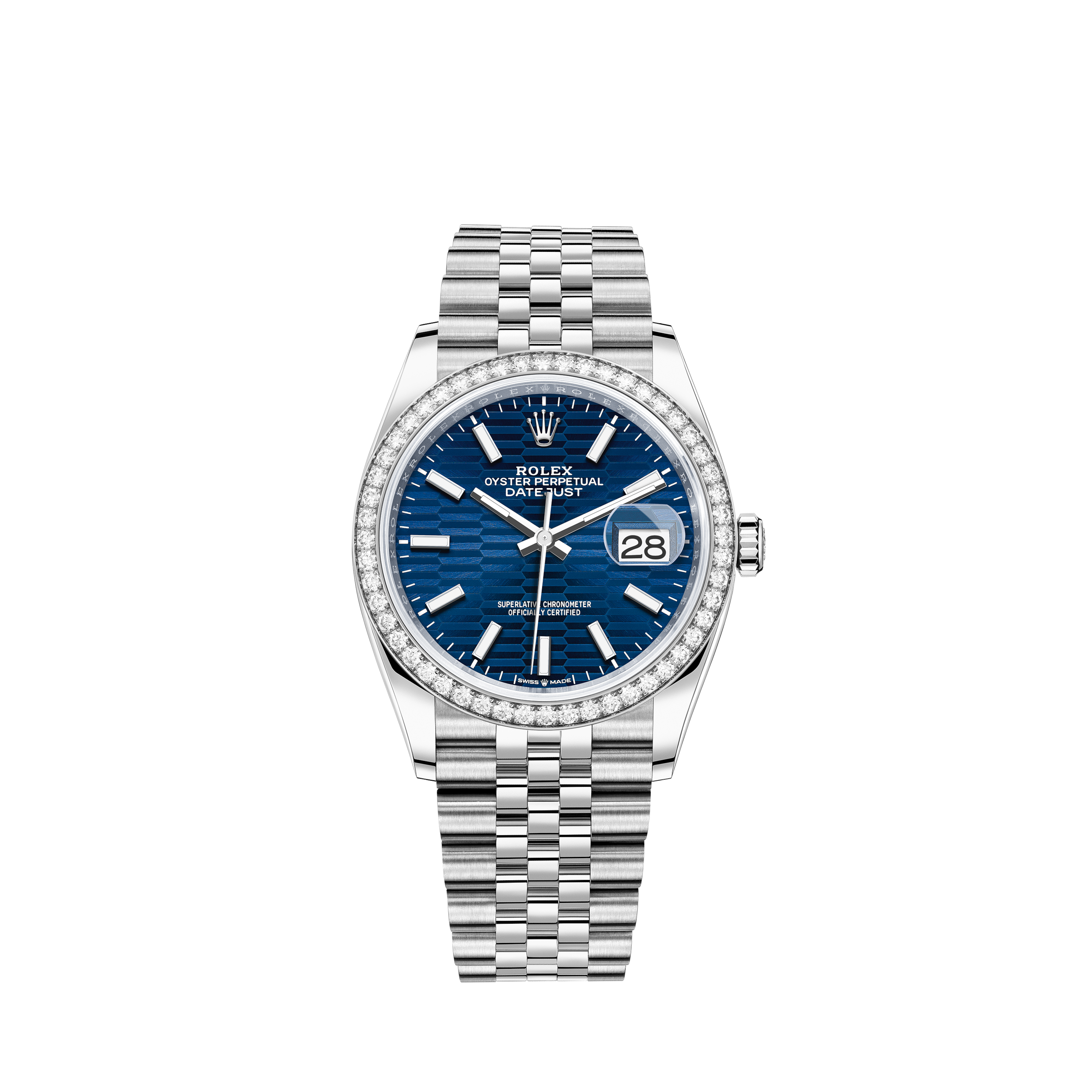 Rolex Datejust Jubilee Ice Blue Dial with Diamonds 36mm Jubilee Wrist Watch