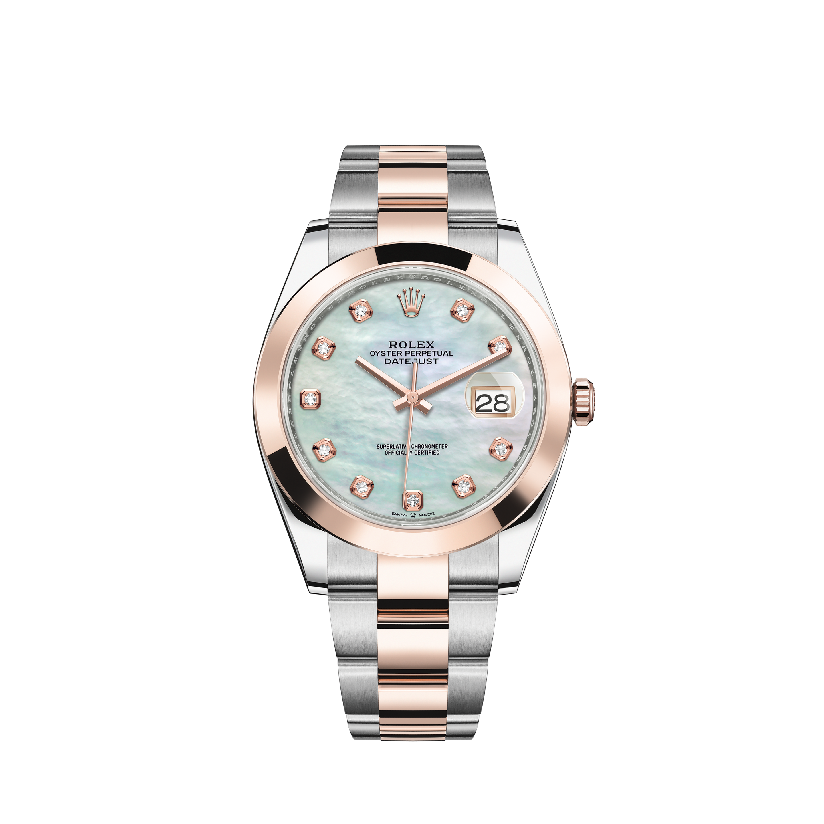 rolex oyster perpetual datejust rose zifferblatt