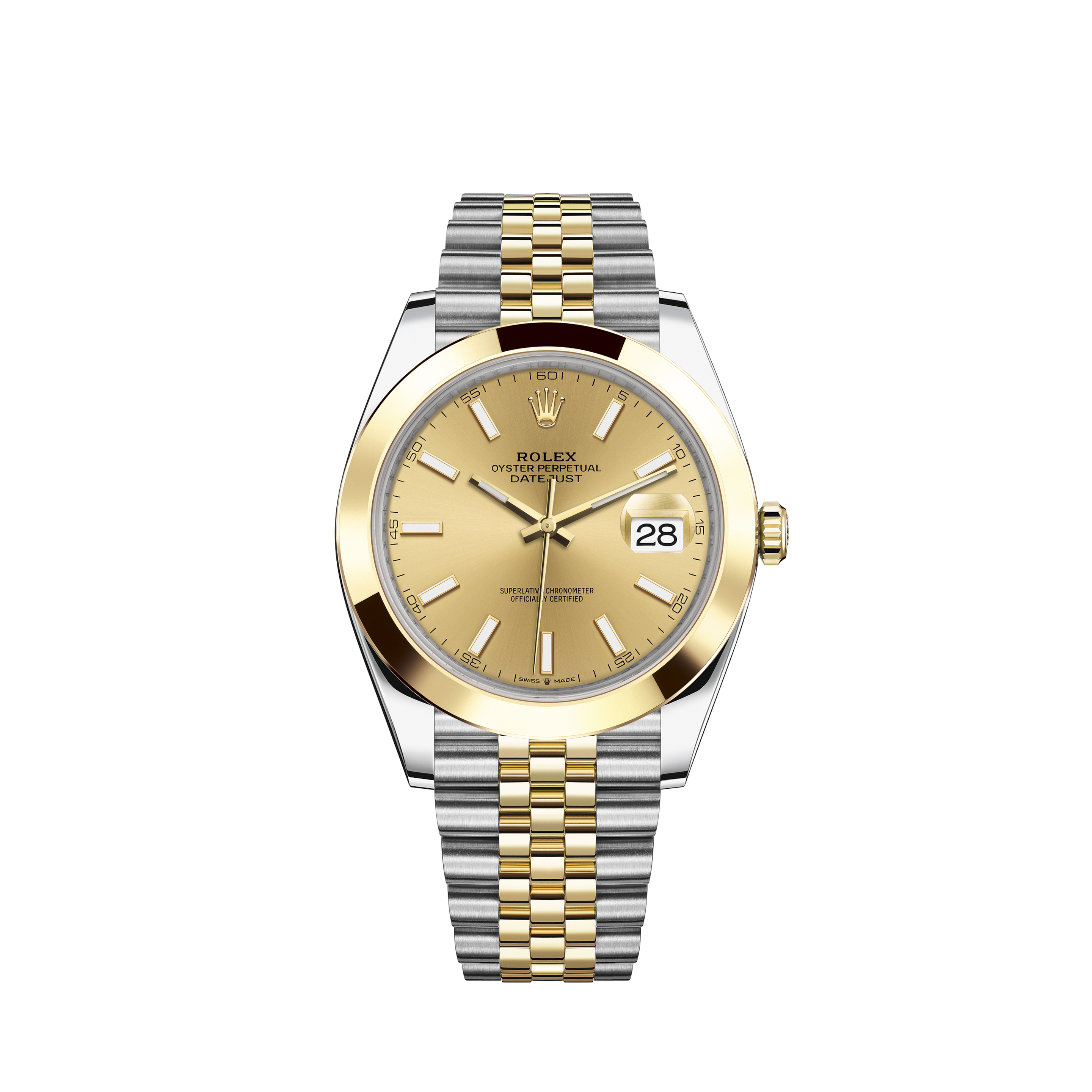 oyster perpetual datejust 41 in oystersteel and yellow gold