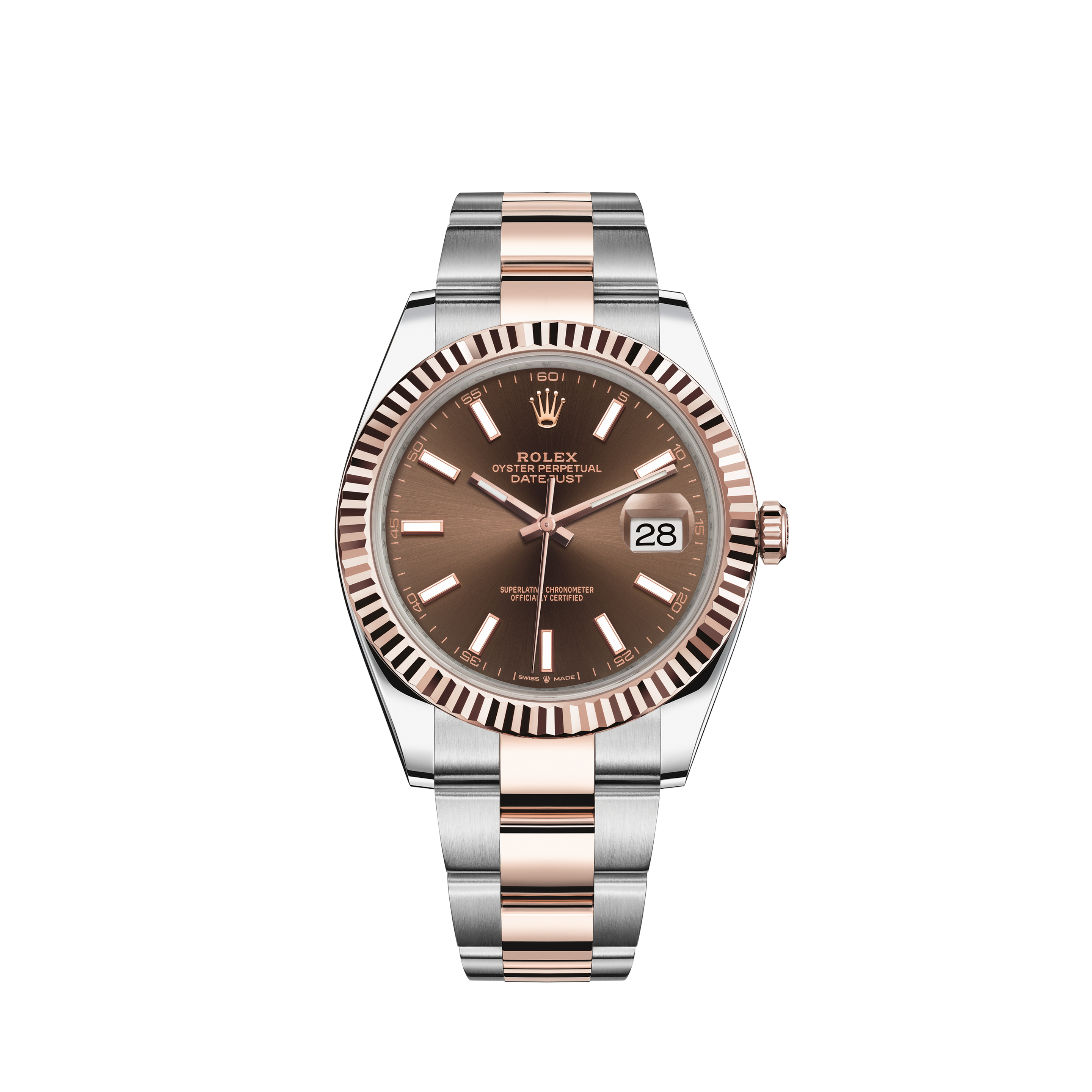 rolex datejust 41 oystersteel and everose gold