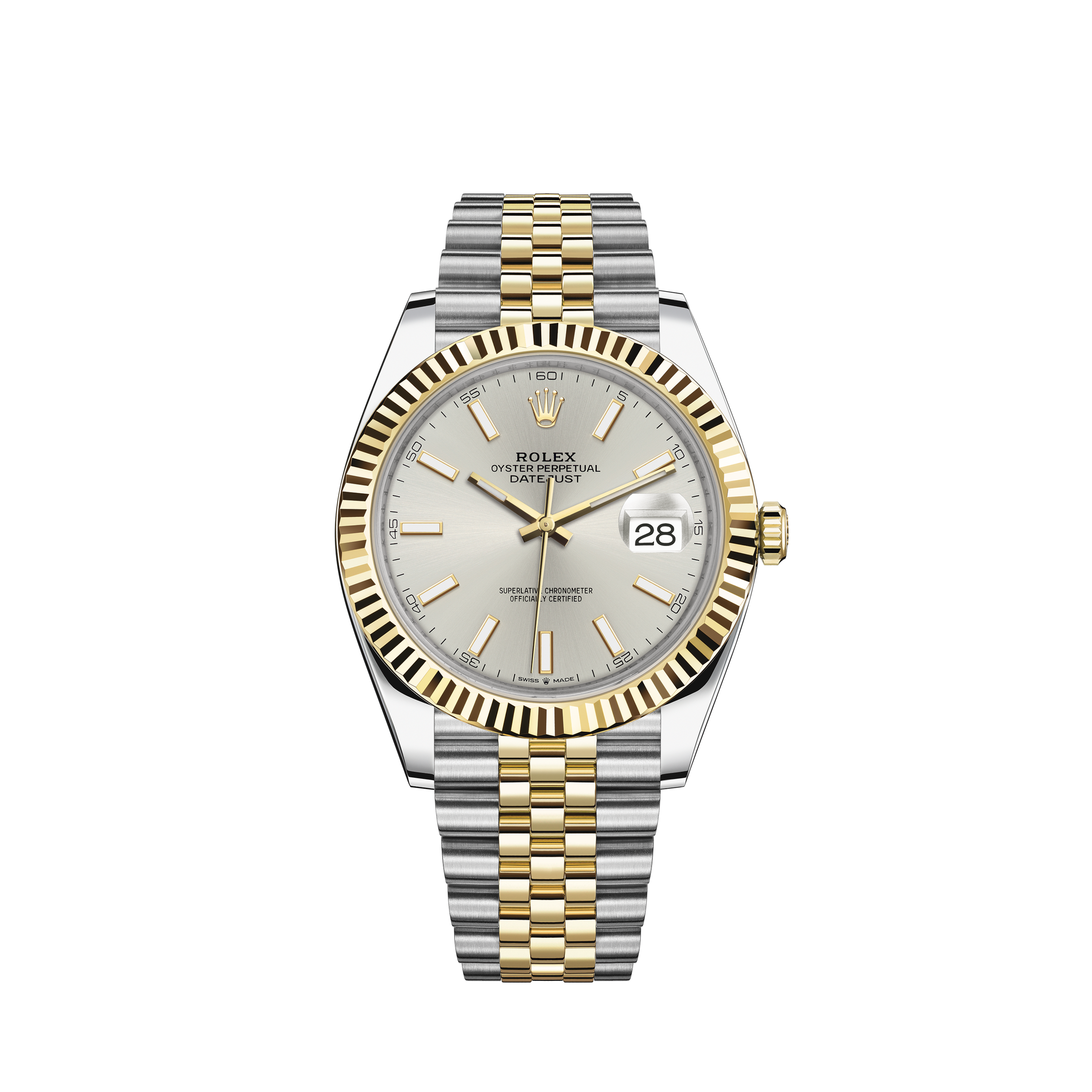 silver gold rolex datejust