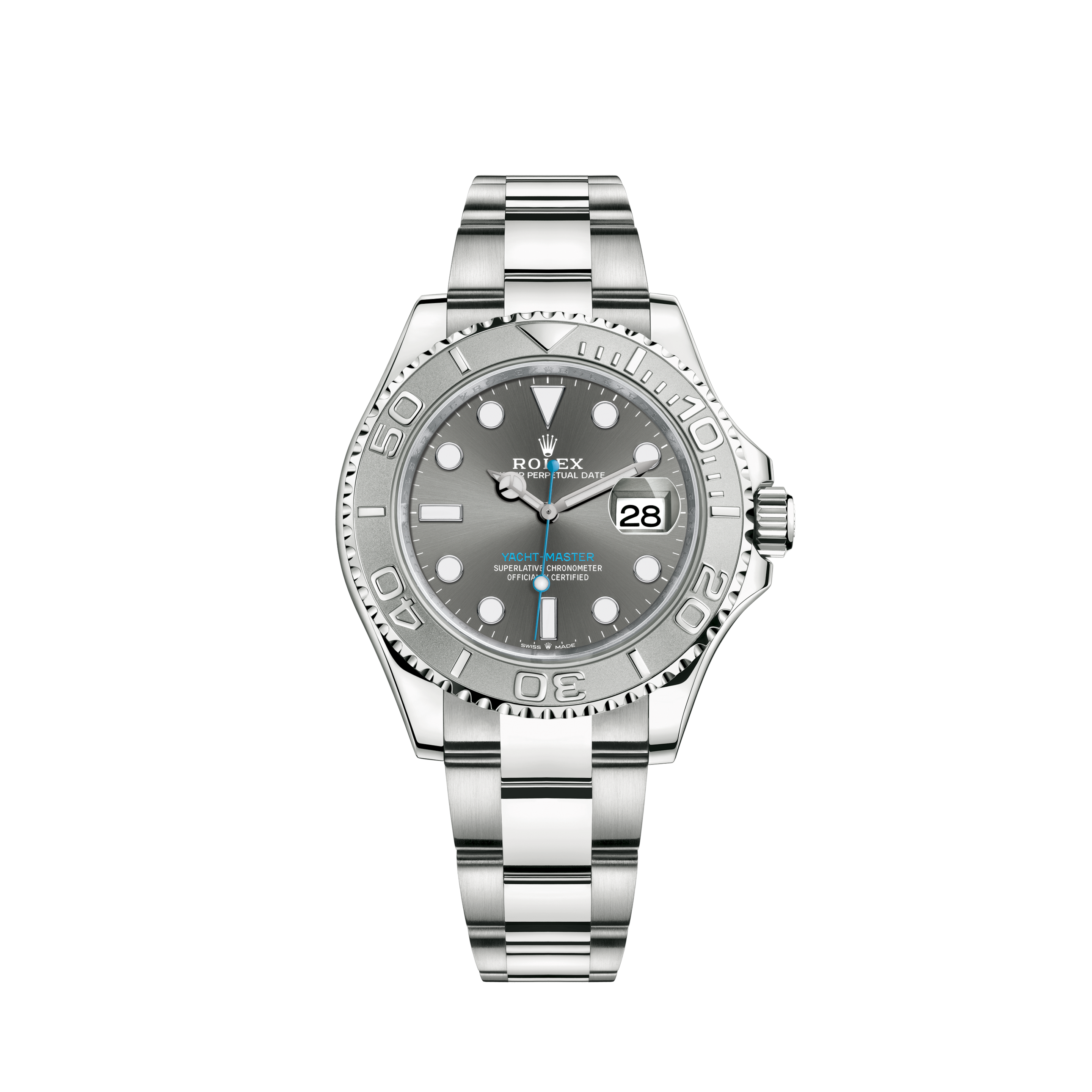 Rolex Oyster Perpetual Datejust Diamond Bezel & Grey Roman Numeral Dial 36mm Stainless Steel Watch