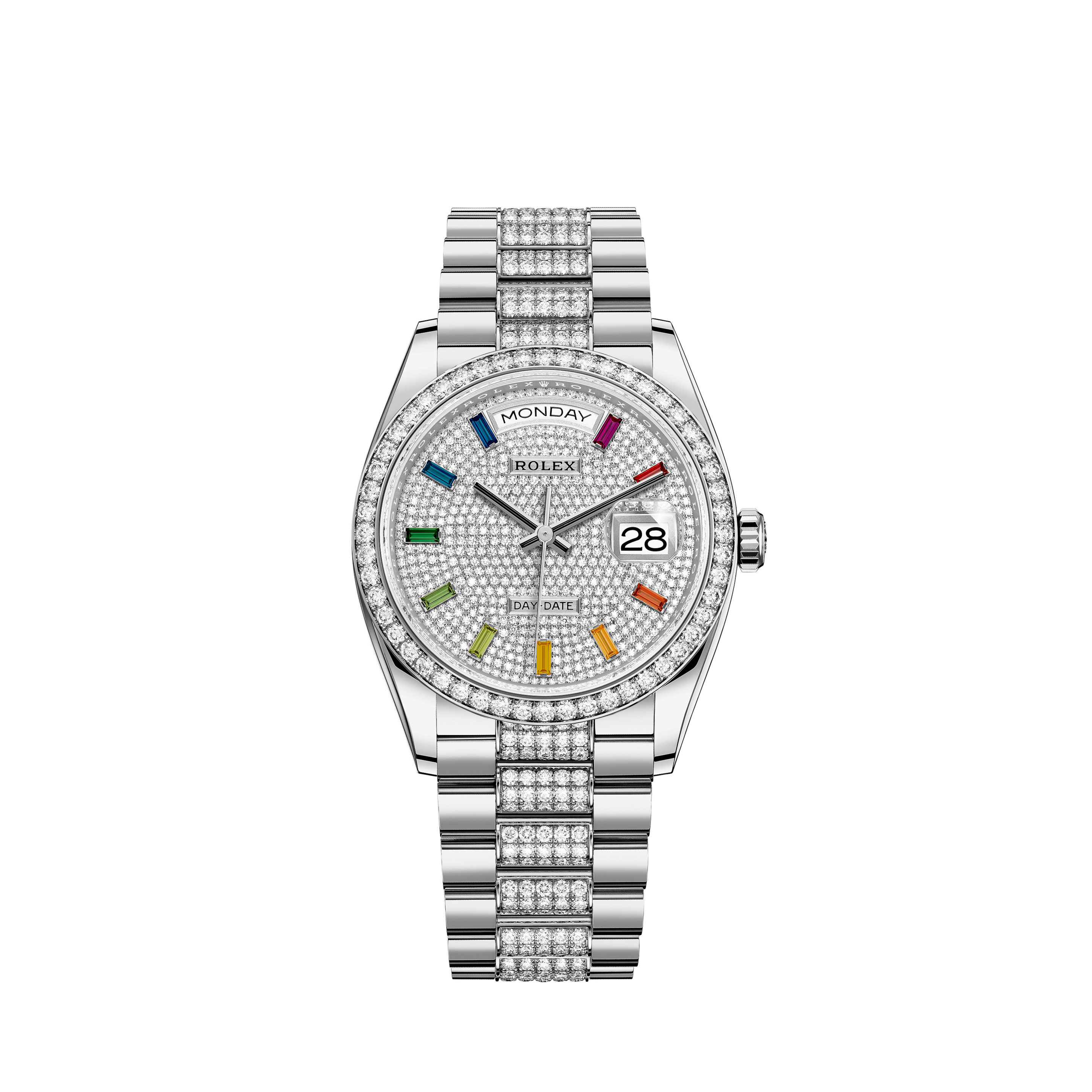 Rolex 116200 Datejust Watch Custom Mother Of Pearl Roman Dial & Diamond Bezel