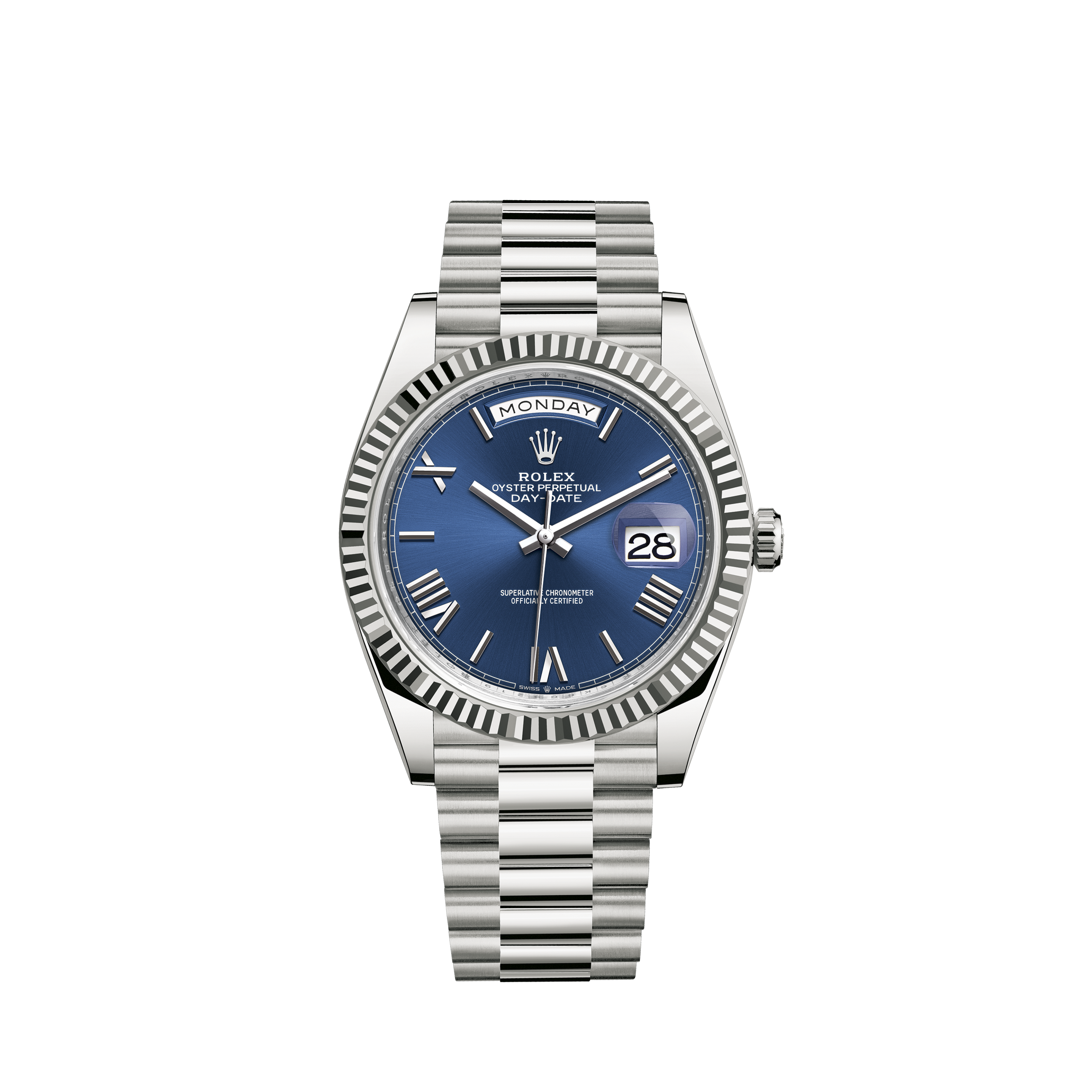 rolex silver blue