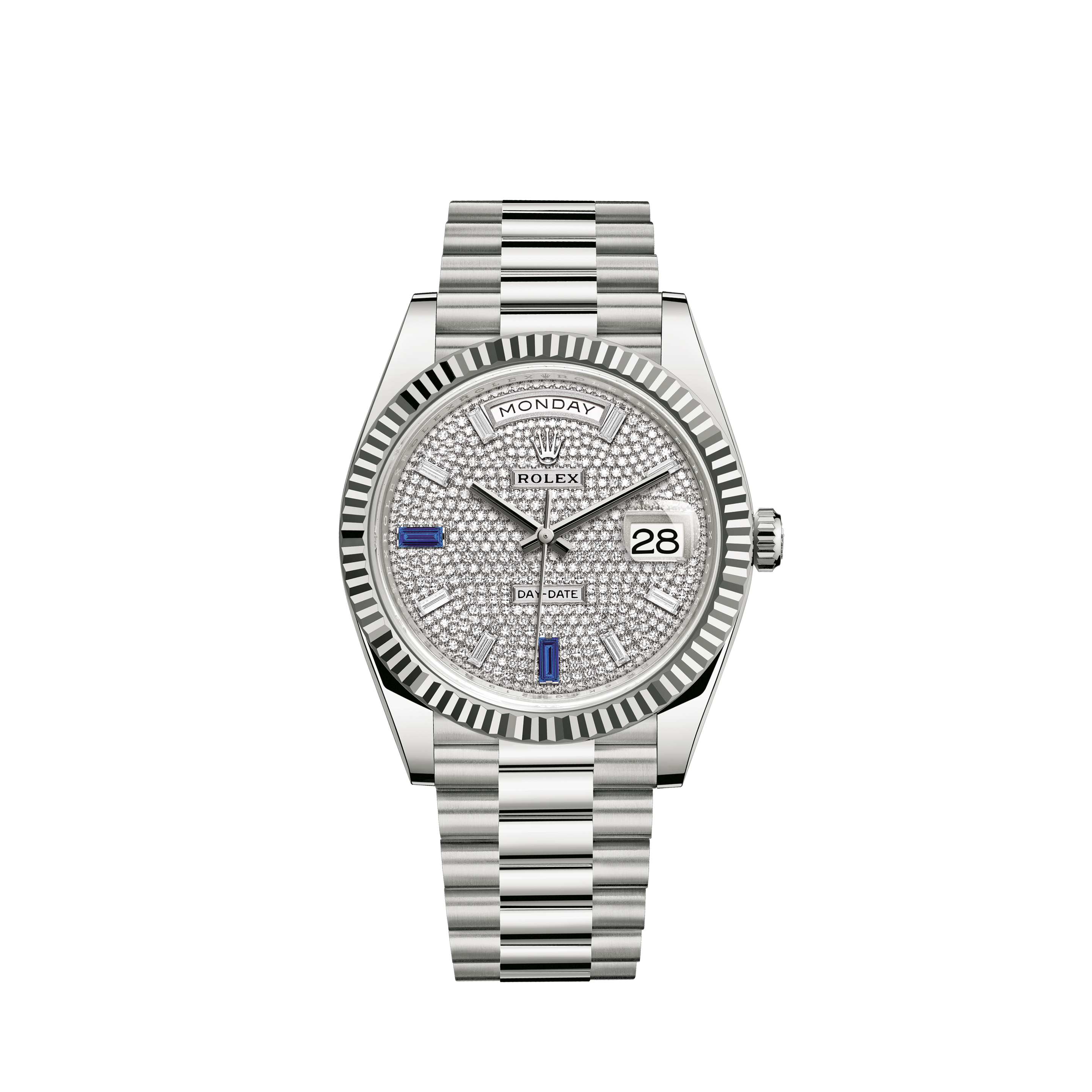 Rolex 26mm Datejust With custom Diamond bezel SS White Color Dial Bezel and Lugs with Diamonds Deployment buckle