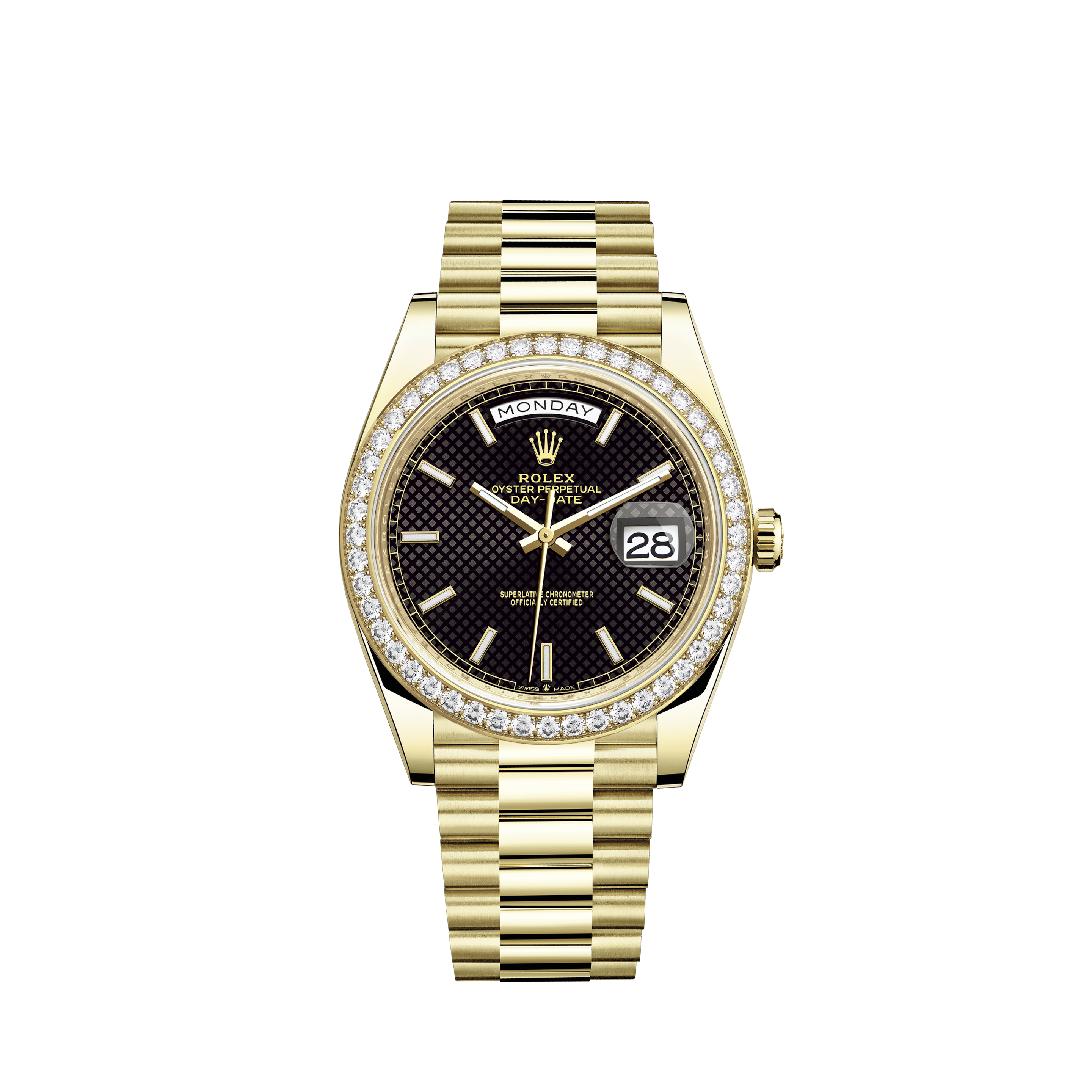 Rolex Men's Datejust Two Tone Fluted Custom Pearl Roman Dial