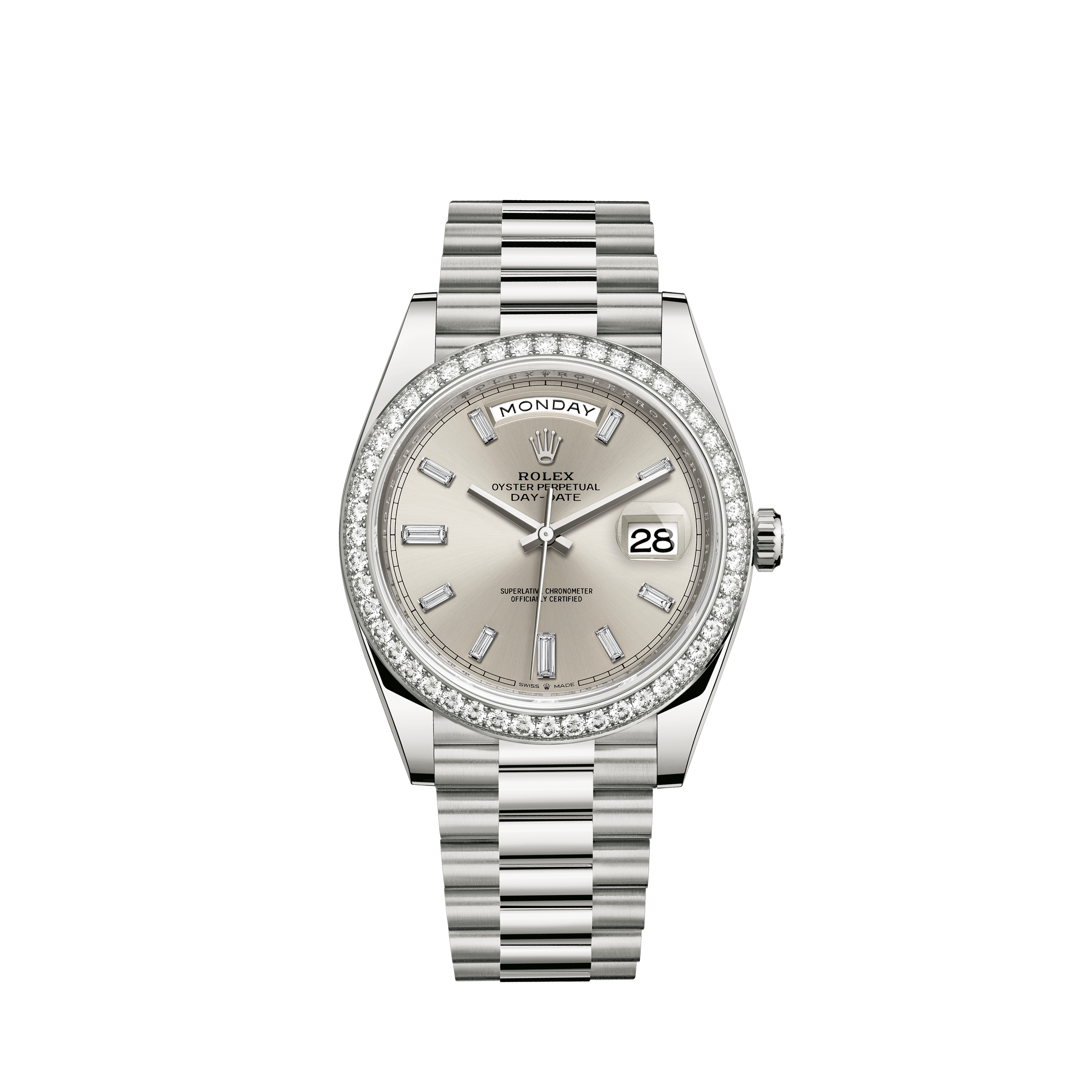 Rolex Day-Date 40mm Platinum 228206 Ice Blue Diagonal Index