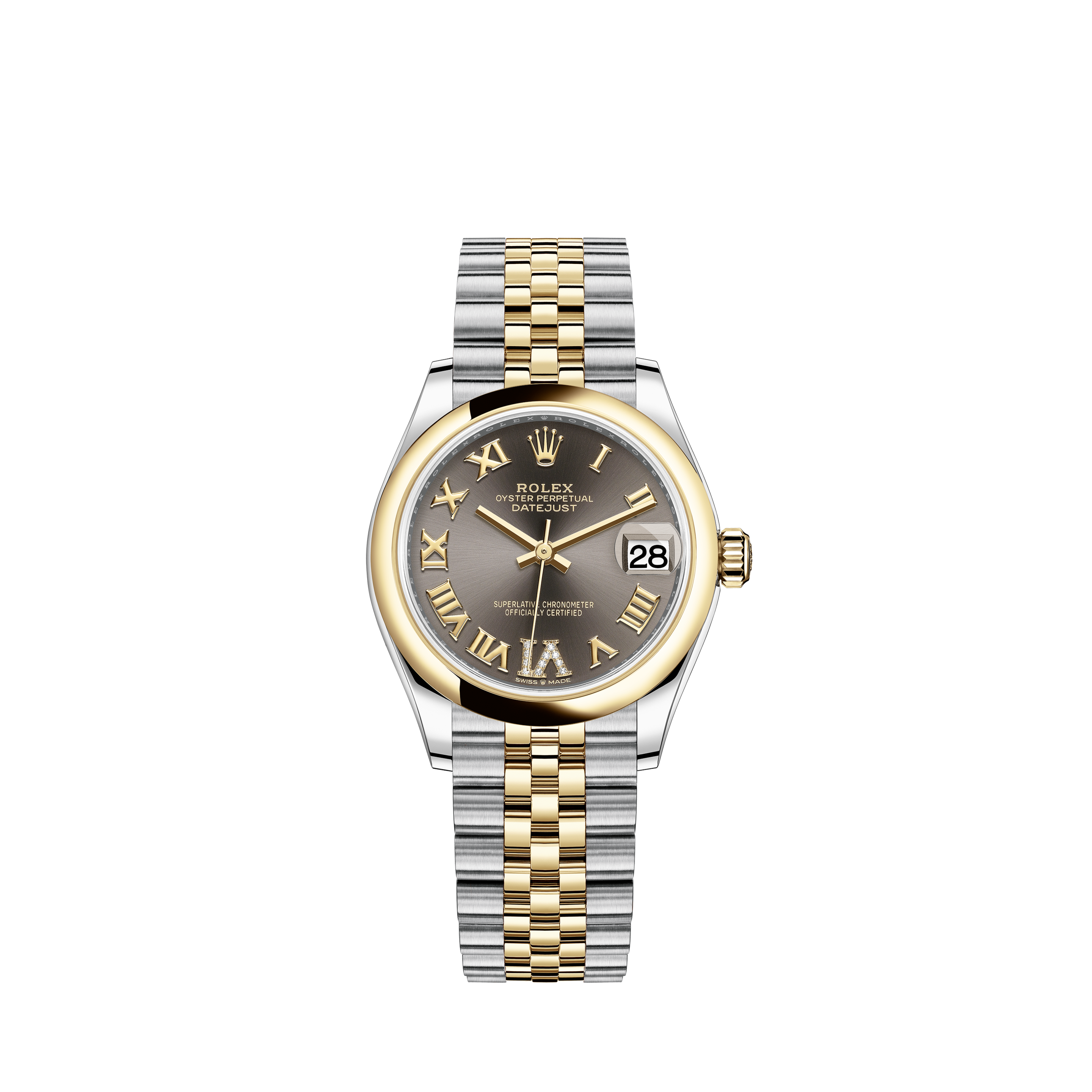 La Cote des Montres : Prix du neuf et tarif de la montre Rolex Datejust -  Oyster, 31 mm, acier Oystersteel et or jaune - REF : m278243-0018