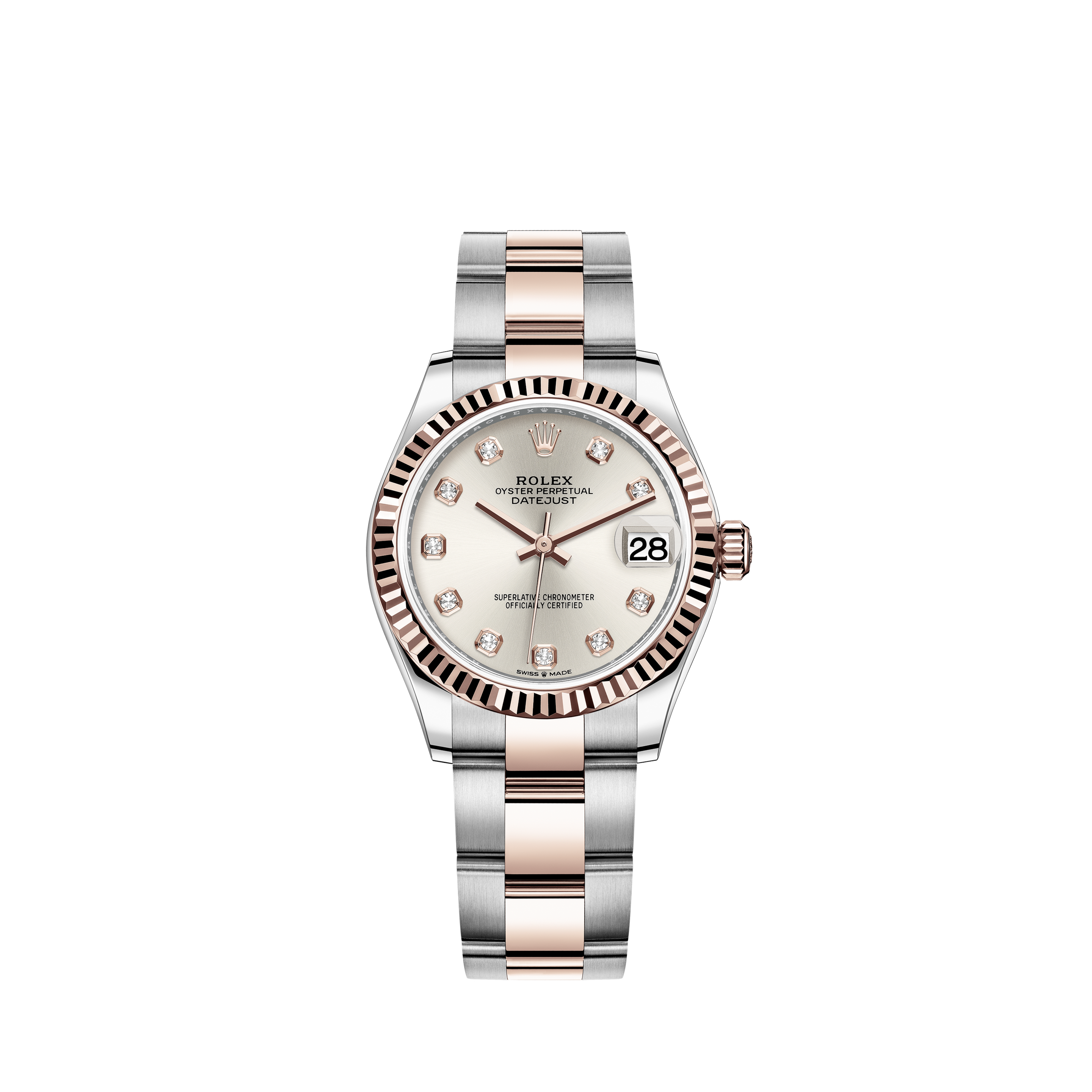 rolex datejust 31 everose rolesor