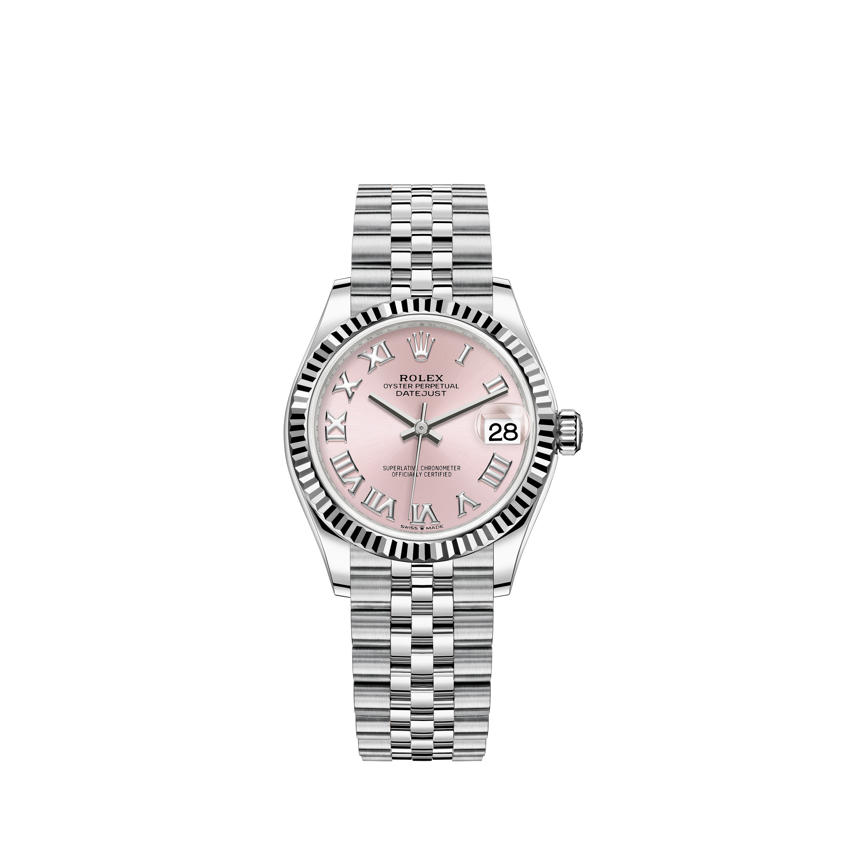 Rolex Lady Datejust 28mm Stainless Steel and Everose Gold 279161 Sundust Index Oyster
