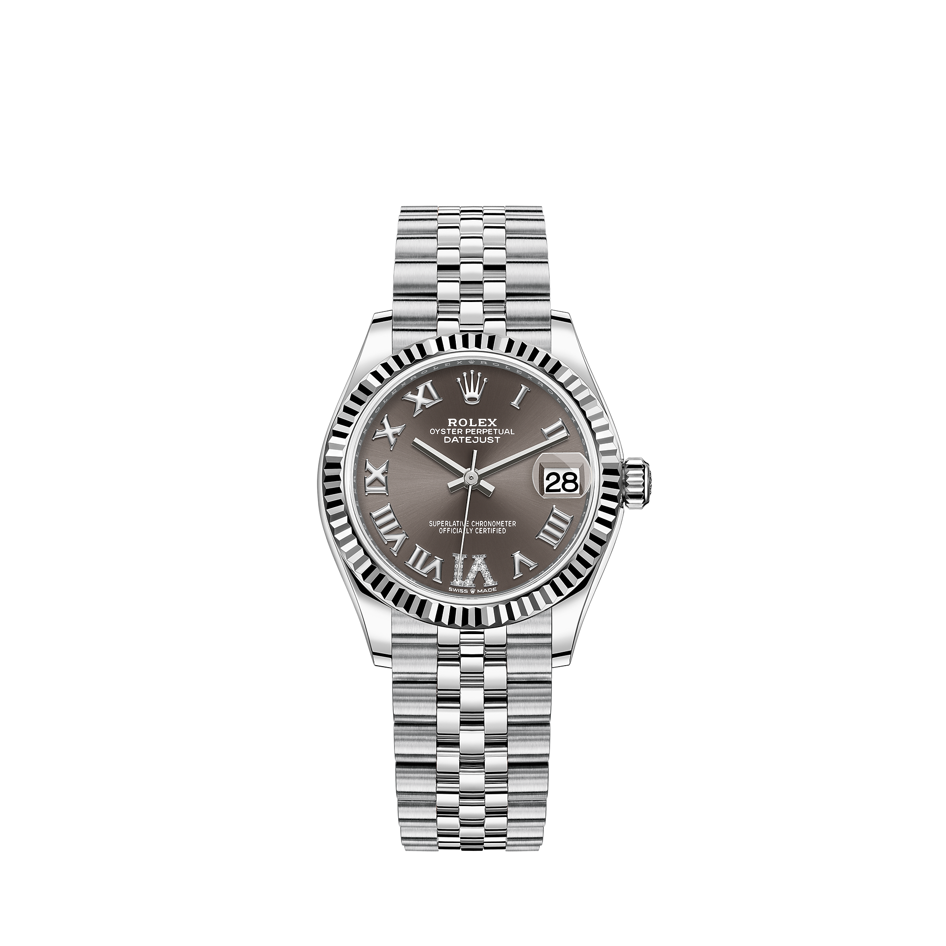 Rolex Datejust 31 Watch: White Rolesor - combination of Oystersteel and ...