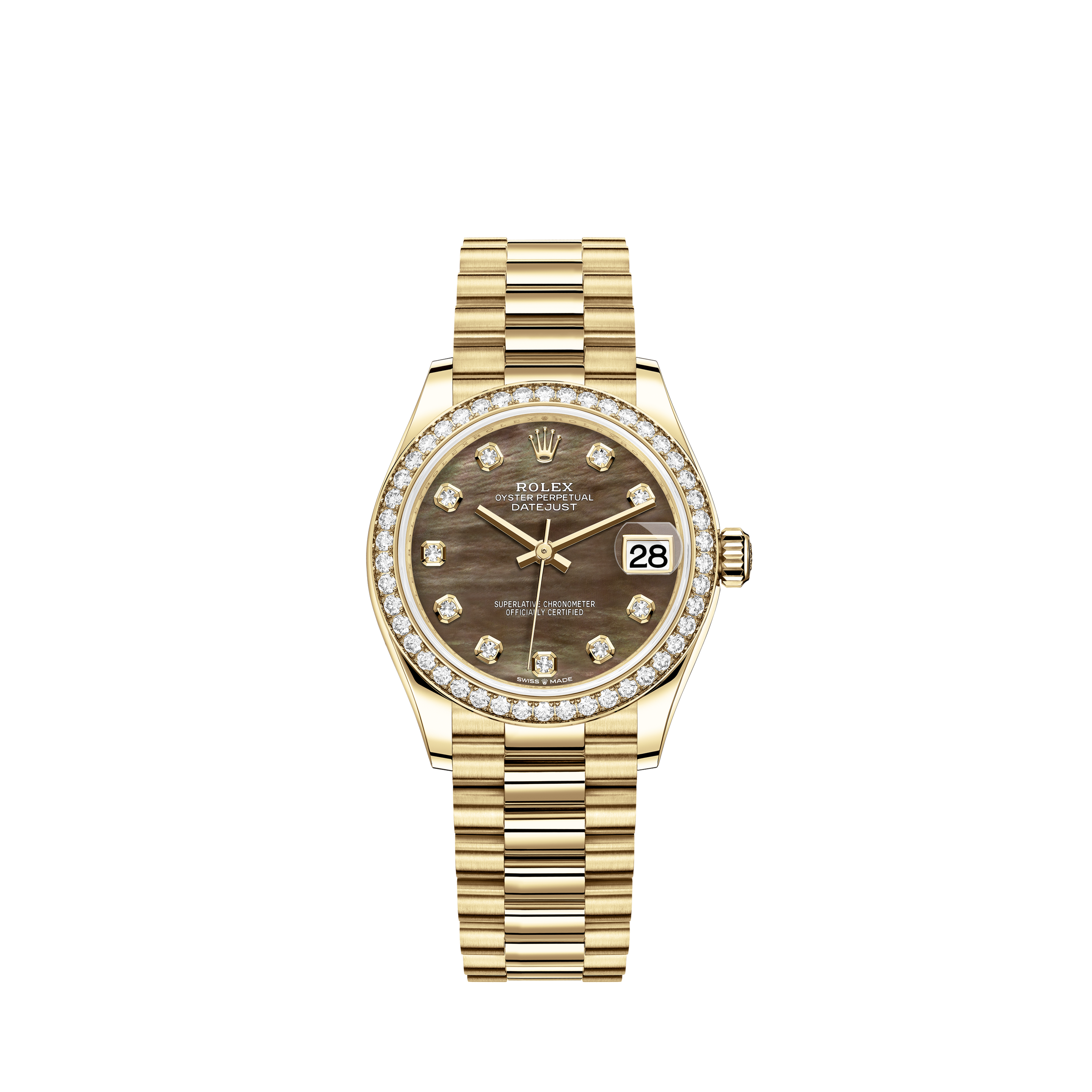 rolex datejust gold black face