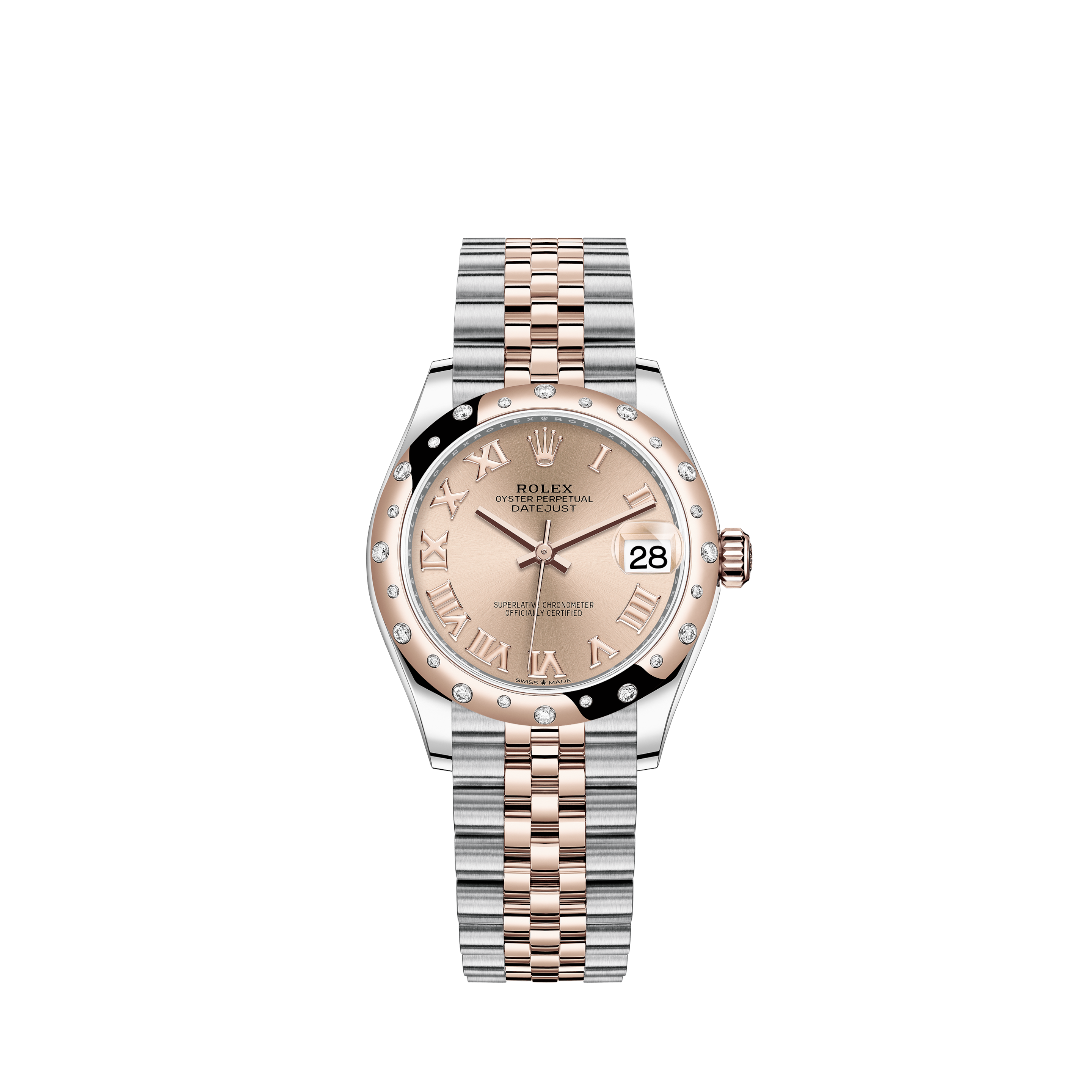 Rolex Datejust 31mm Everose Gold 278285rbr Silver Diamond OysterRolex Datejust 31mm Everose Gold 278285rbr Silver Diamond President