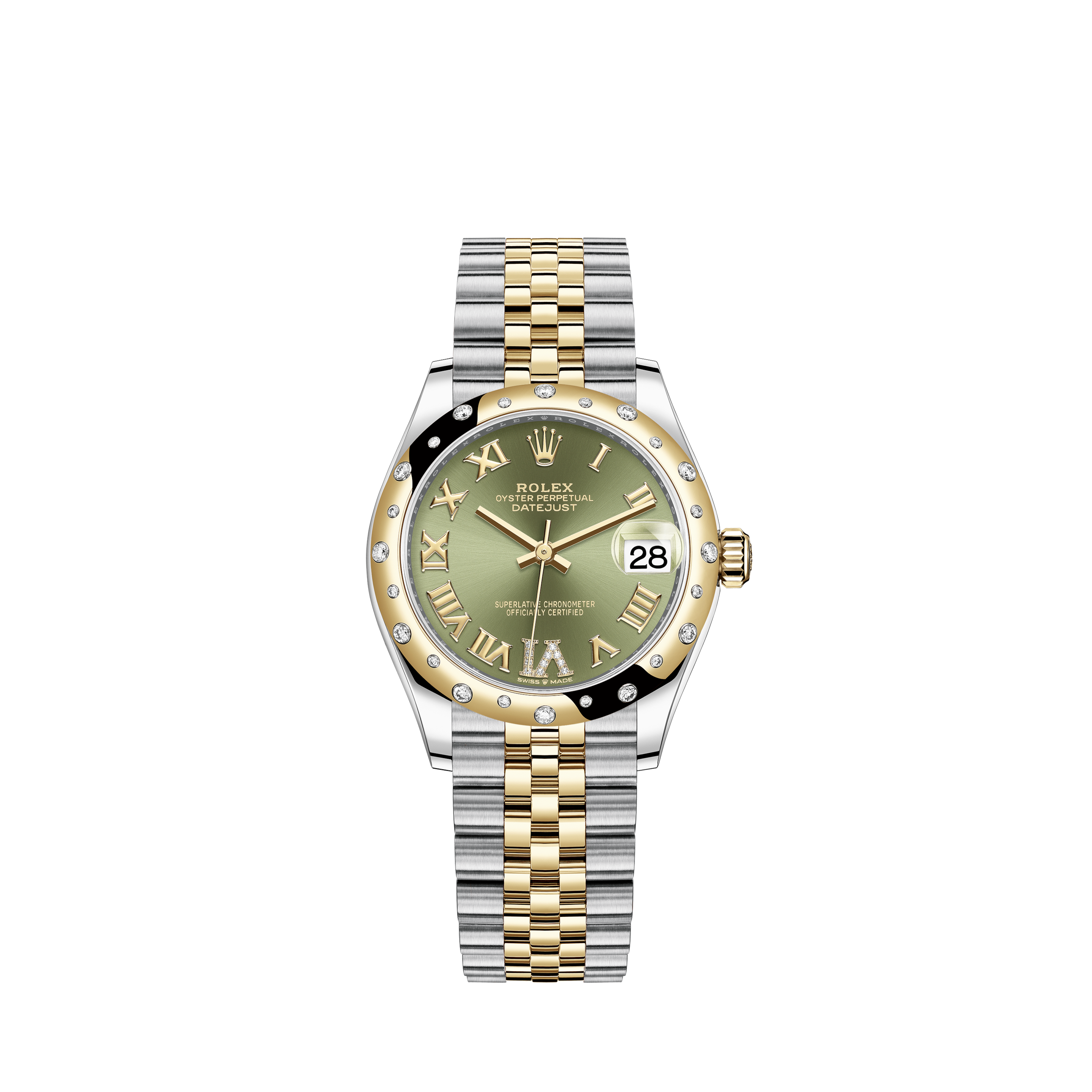 Rolex Datejust 31 Green Dial Gold Watch 178278-0131