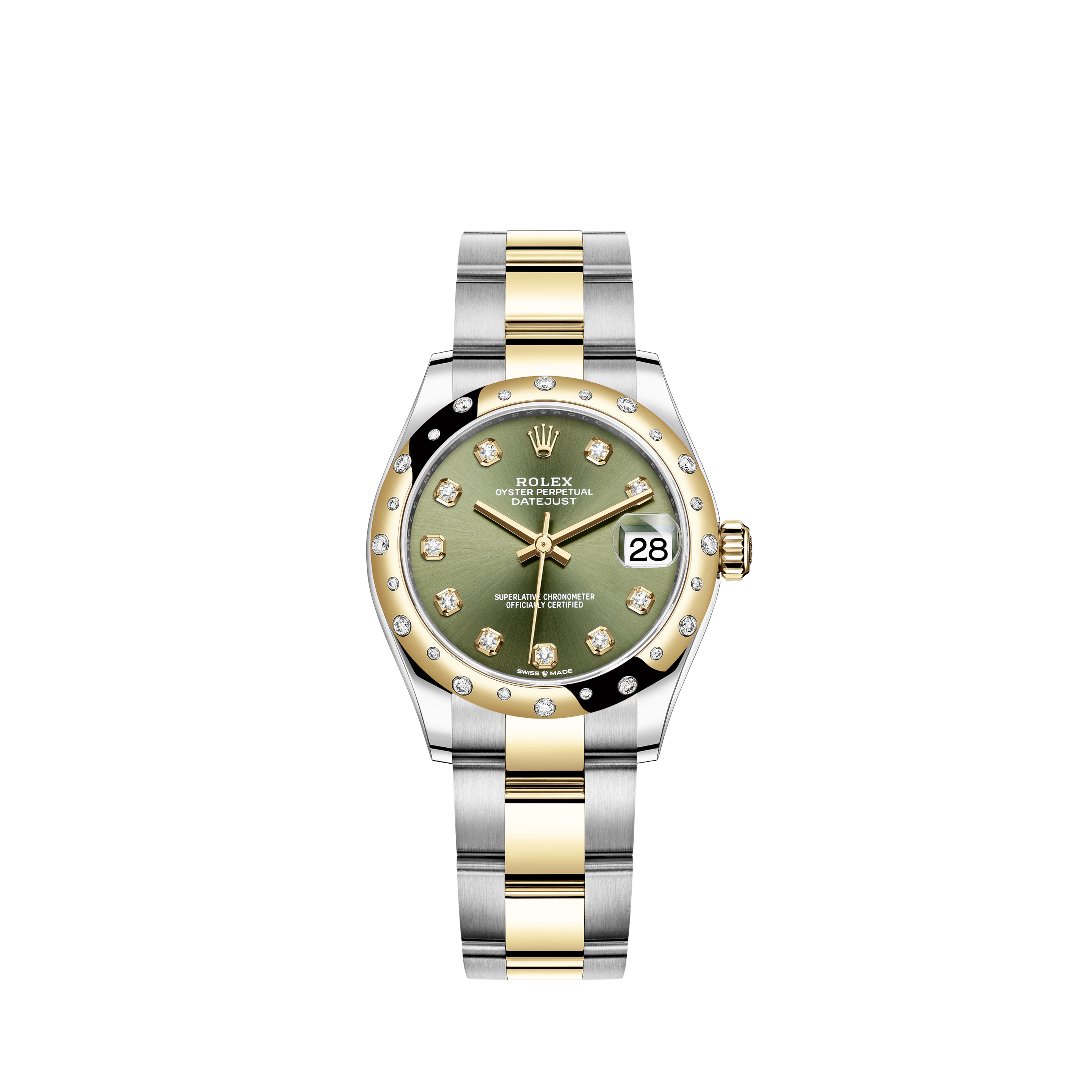 Rolex Datejust 36mm Grey 8+2 Diamond Dial Two Tone Watch with Diamond Bezel & Lugs (Shoulders)