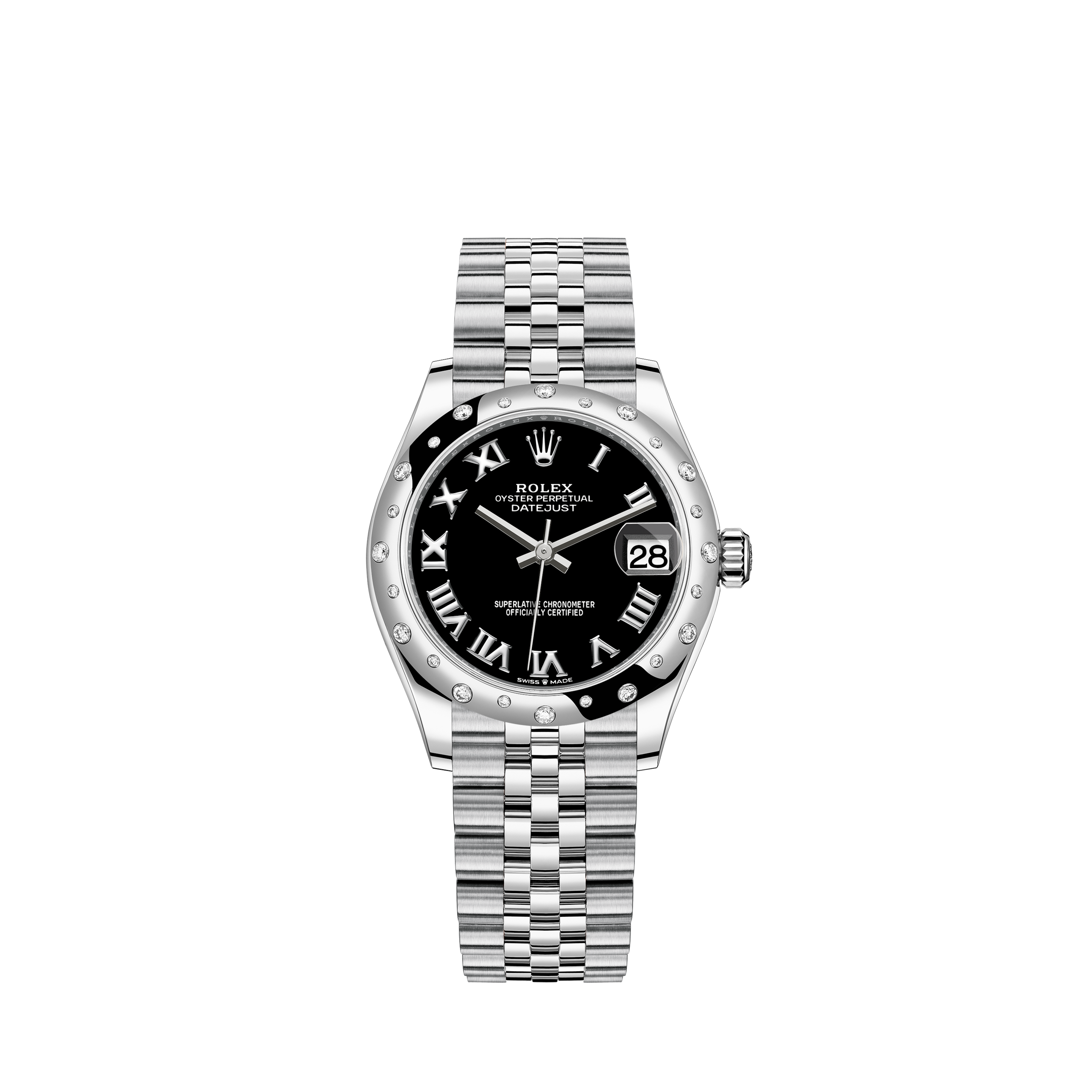 Rolex Ladies 26mm Rolex Datejust SS Glossy Pink Flower Dial Classic + Lugs Wrist Watch