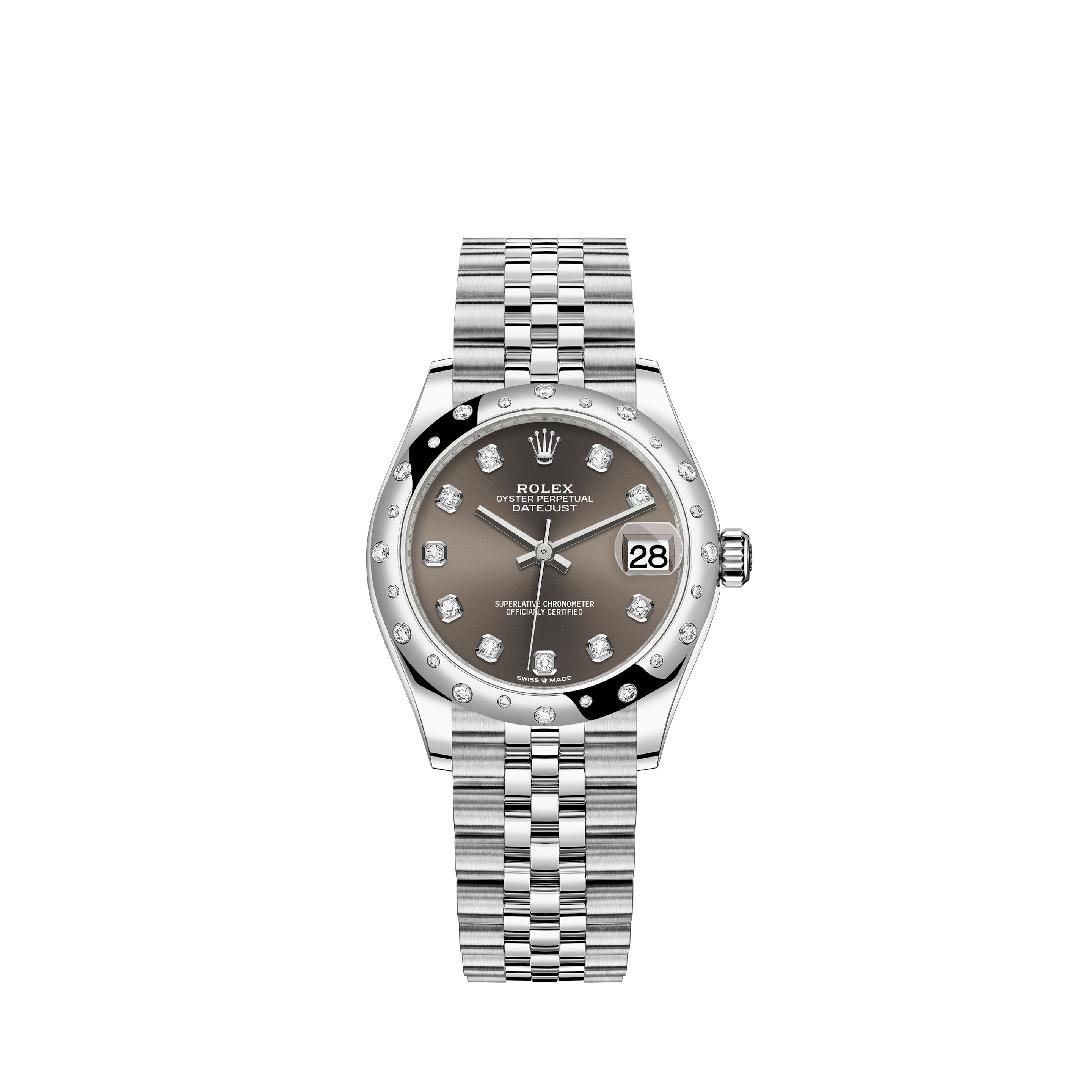 Rolex Datejust 31mm Steel & Everose Gold Diamond Bezel Rose Diamond Dial Oyster Bracelet