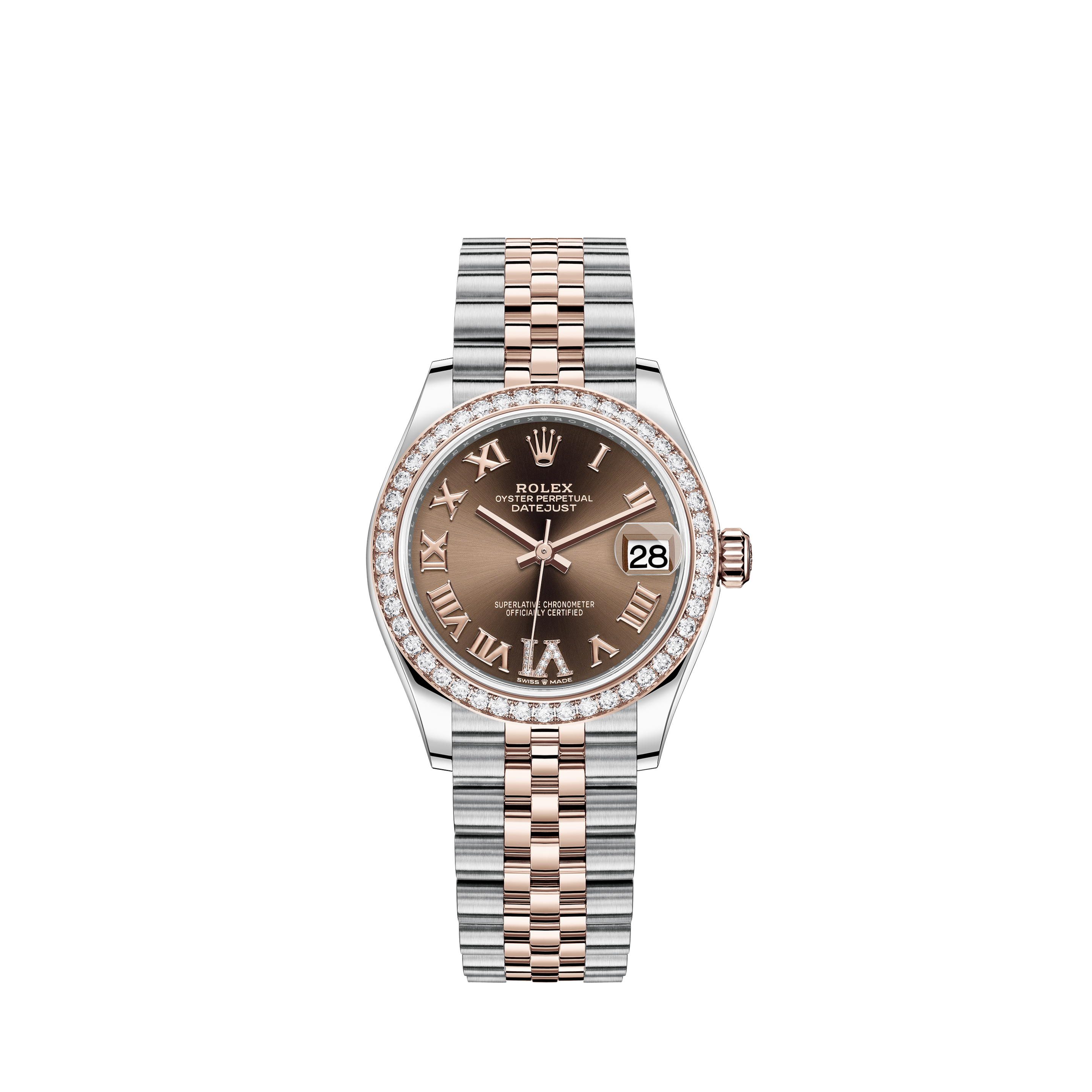 Rolex Datejust Model 116203 Steel & Gold Jubilee Band Watch Brown Arabic Dial