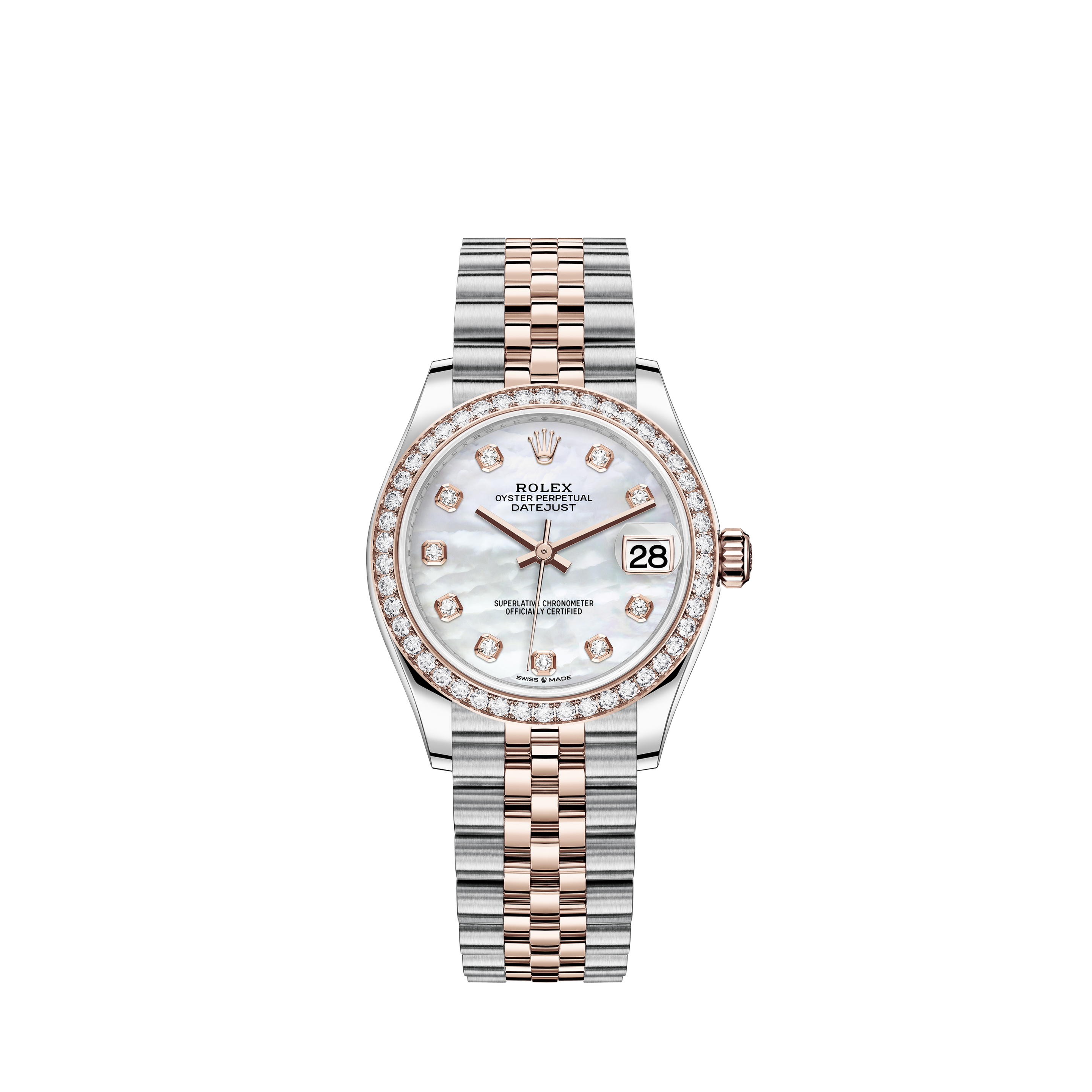 rolex datejust 31 rose gold mother of pearl