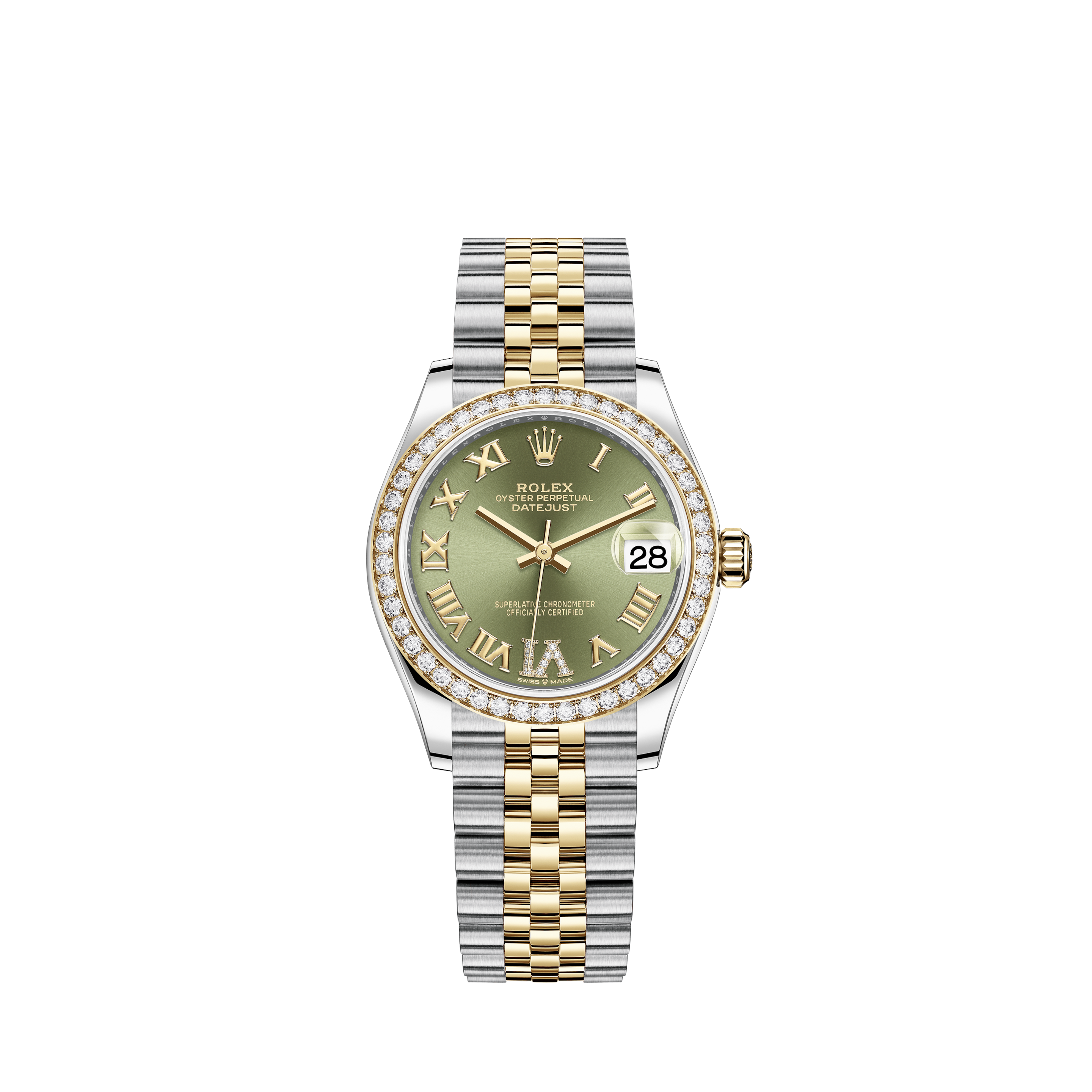 Rolex Men's Rolex 36mm Datejust Two Tone Vintage Fluted Bezel With Lugs Champagne Gold Jubilee Roman Numeral DialRolex Men's Rolex 36mm Datejust Two Tone Vintage Fluted Bezel With Lugs Chocolate Dial with Accent