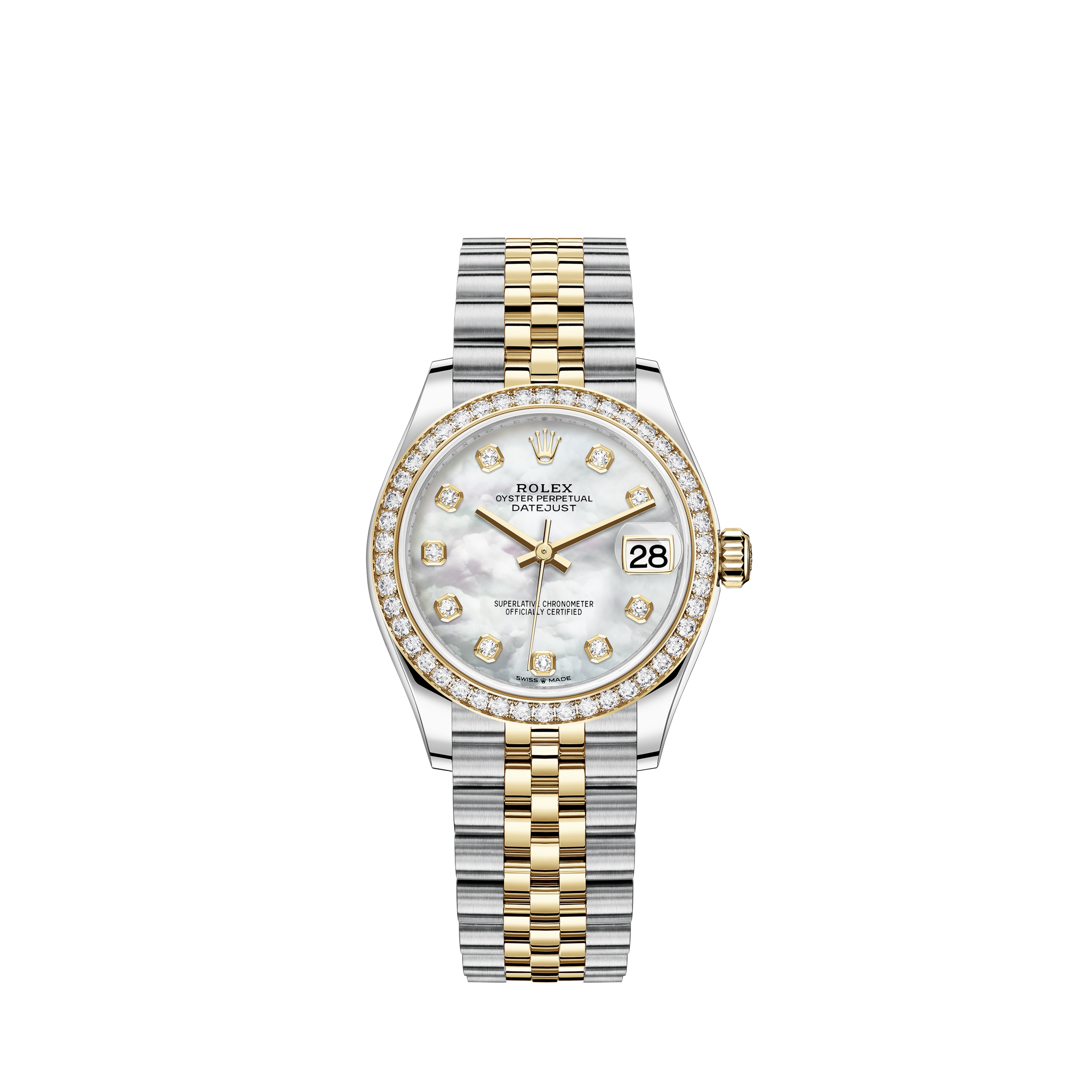 Rolex Datejust Steel 36mm Jubilee Watch 1.1CT Diamond Bezel/Light Malachite Dial