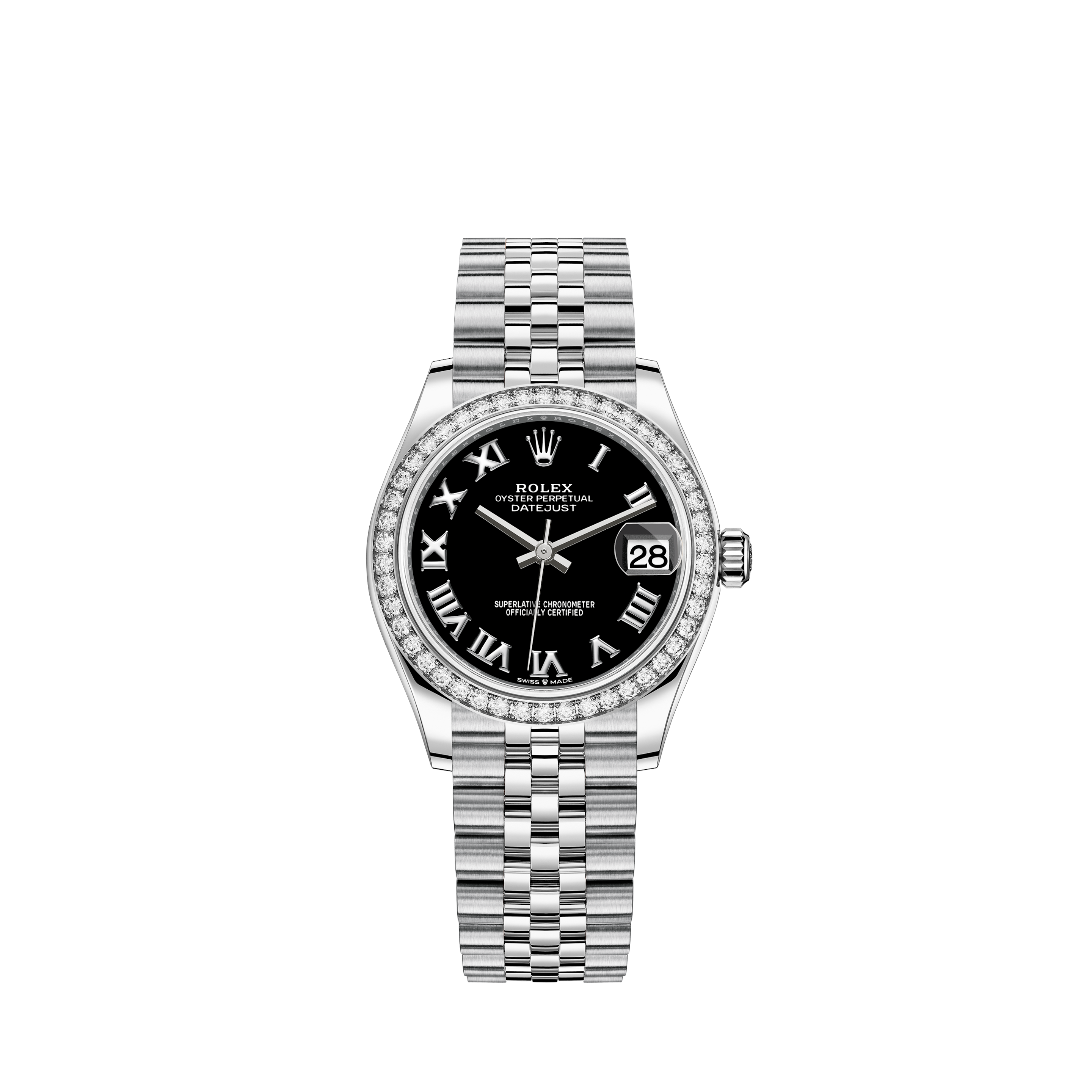 Rolex Datejust 26mm Diamond Bezel/Lugs/Pink Pearl Dial Jubilee Steel Watch