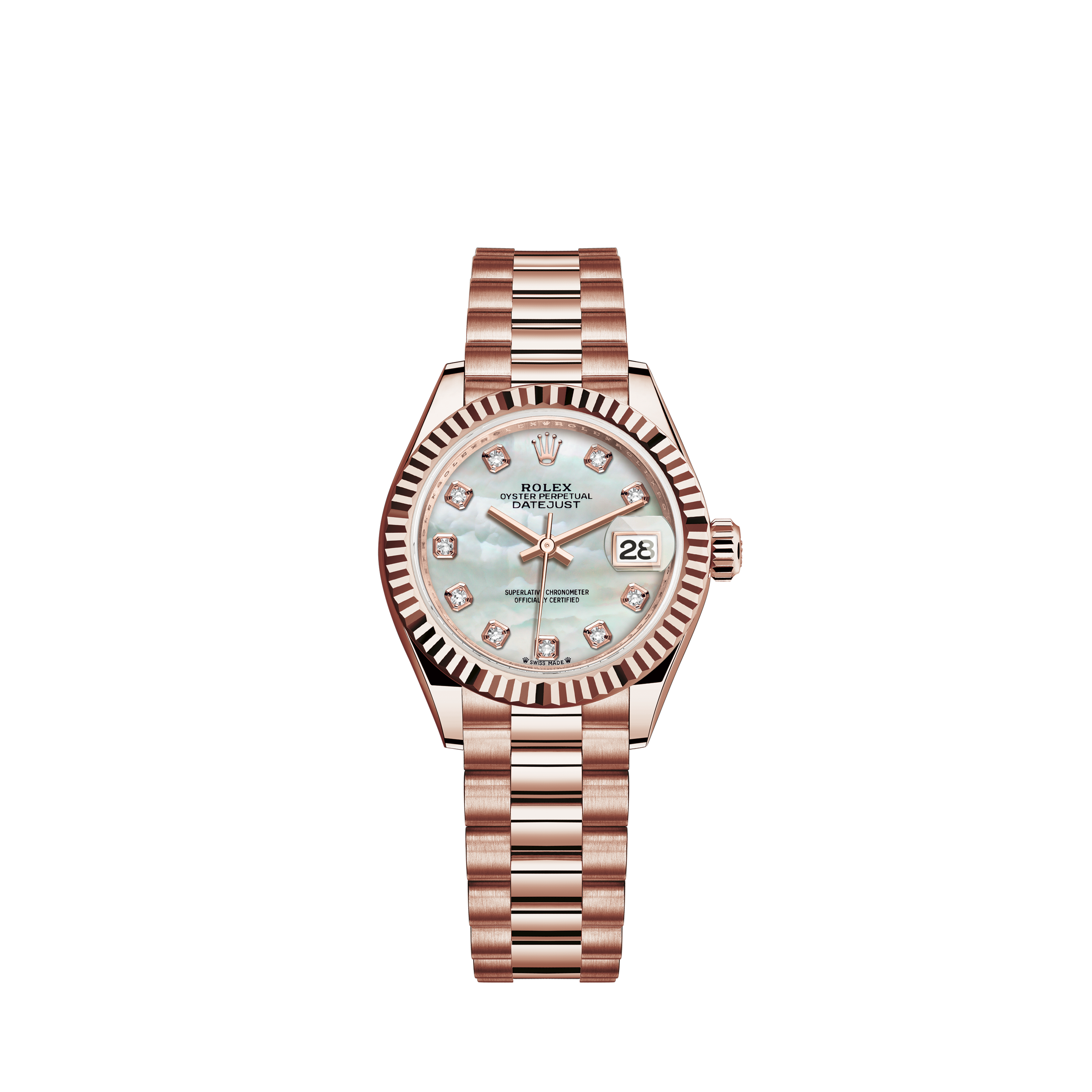 rolex datejust 28mm rose gold