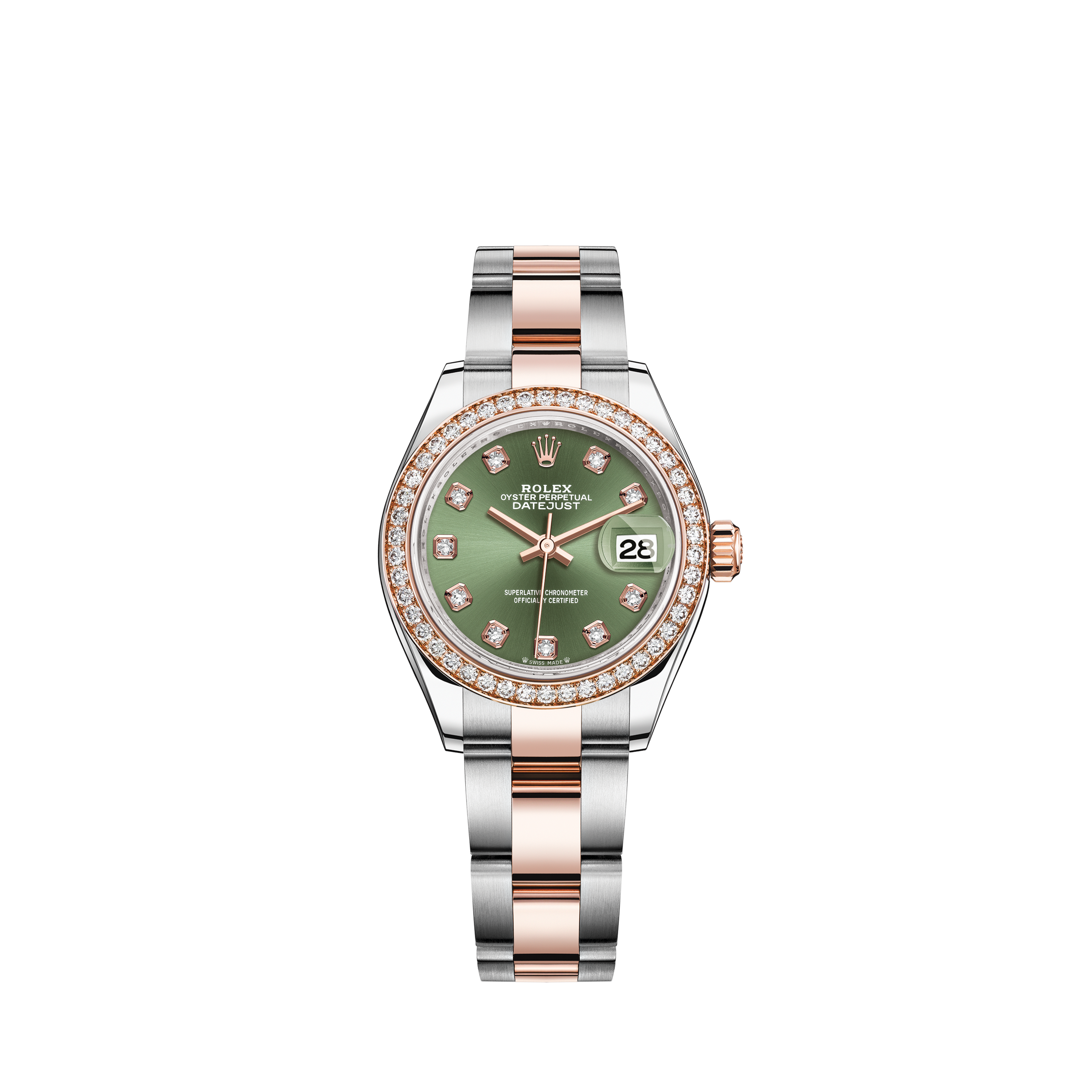 Rolex Day-Date 36 128235NG White Mother Of Pearl Diamond Dial Rose Gold President