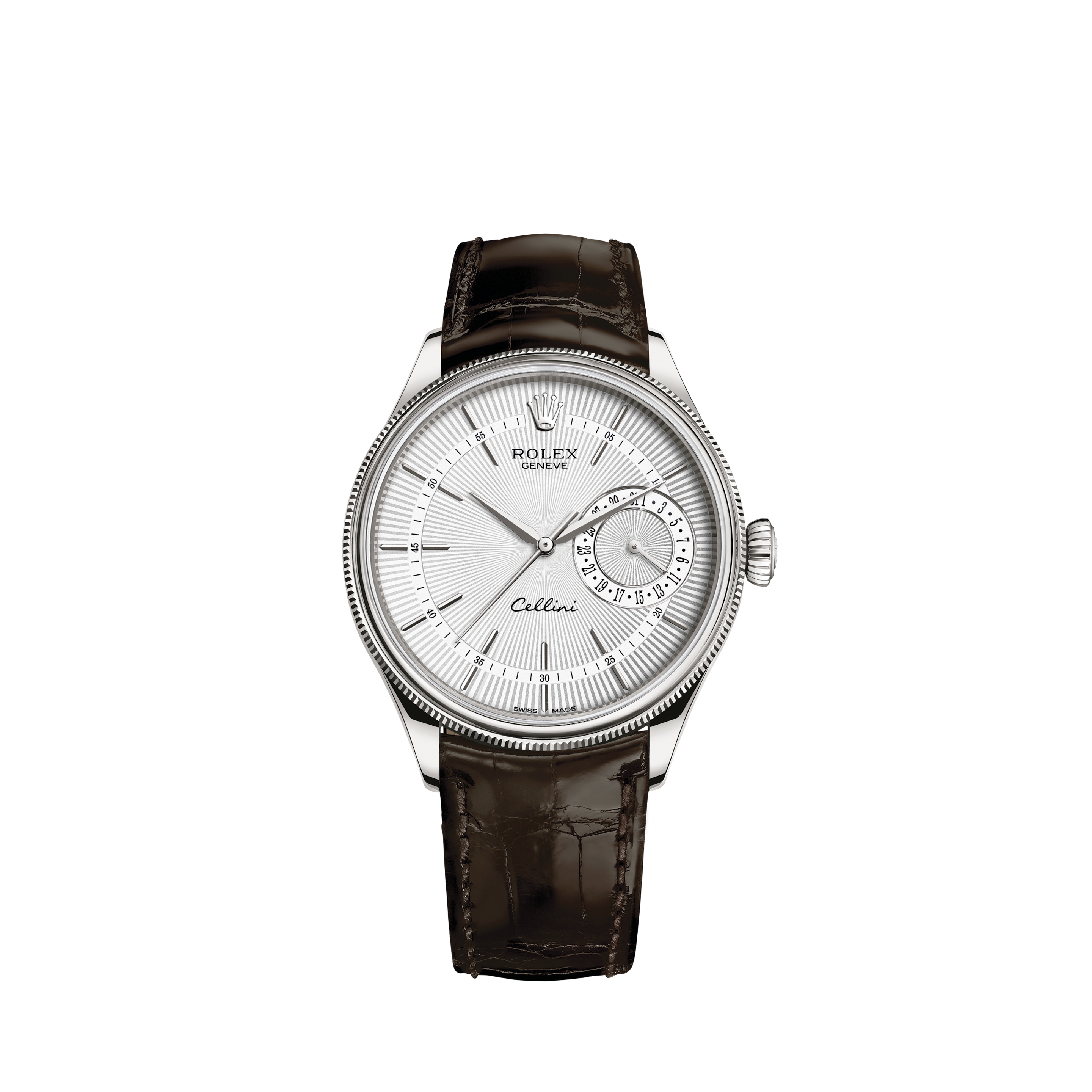 Rolex Cellini 5241/6, Baton, 2005, Very Good, Case material Platinum, Bracelet material: Leather