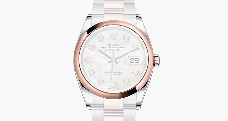 Oyster, 36 mm, acier Oystersteel et or Everose