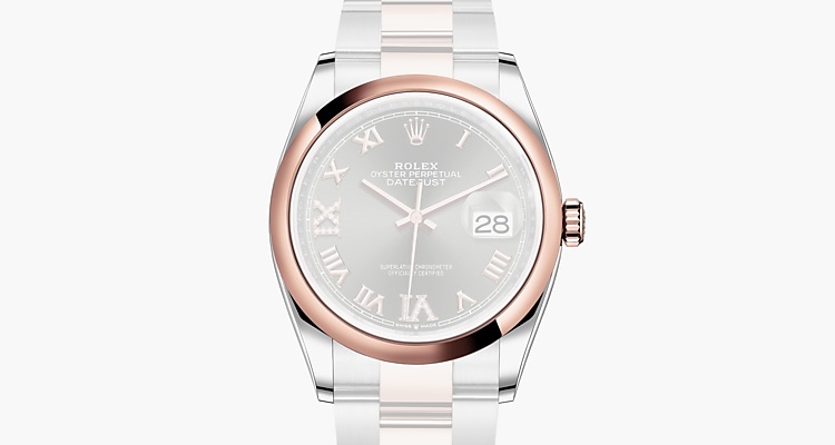 Oyster, 36 mm, acciaio Oystersteel e oro Everose