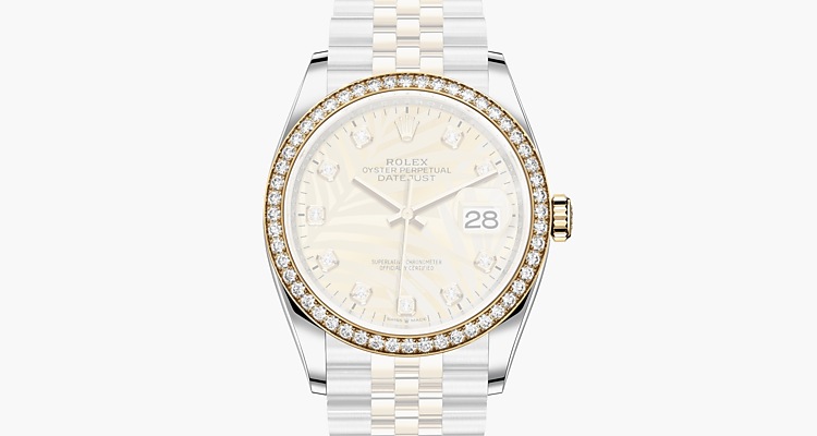 Oyster, 36 mm, acero Oystersteel, oro amarillo y diamantes