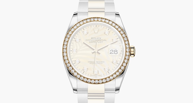 Oyster, 36 mm, Oystersteel, yellow gold and diamonds