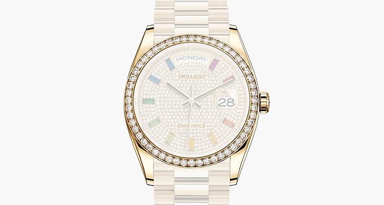 Oyster, 36 mm, oro amarillo y diamantes