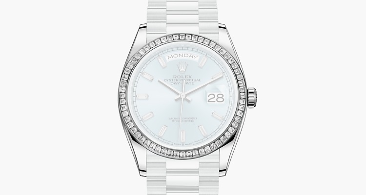 Oyster, 36 mm, platine et diamants