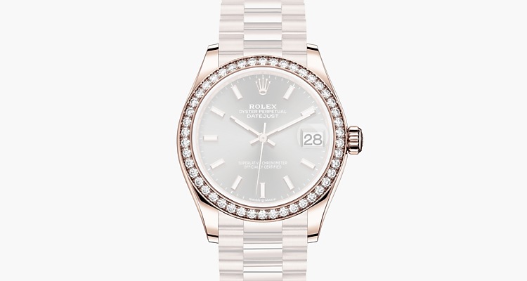 Oyster, 31 mm, or Everose et diamants
