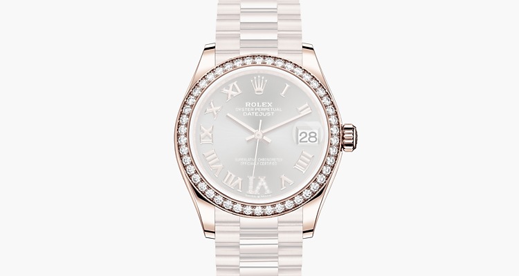 Oyster, 31 mm, or Everose et diamants