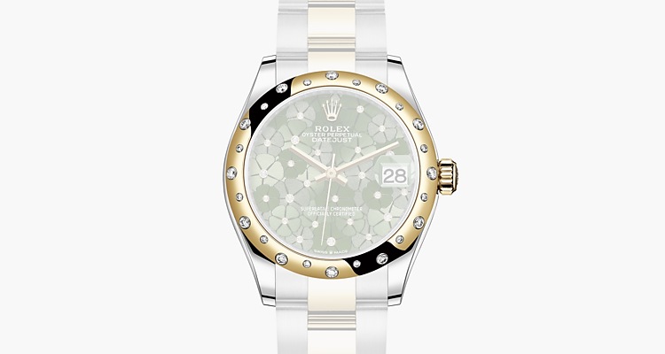 Oyster, 31 mm, Oystersteel, yellow gold and diamonds