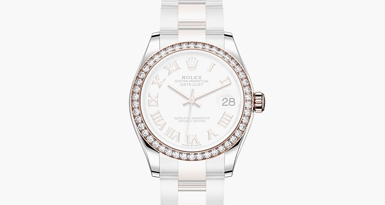 Oyster, 31 mm, acero Oystersteel, oro Everose y diamantes
