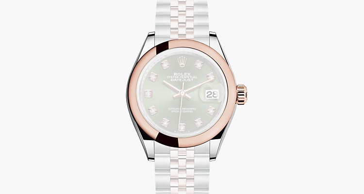 Oyster 28 mm, acier Oystersteel et or Everose