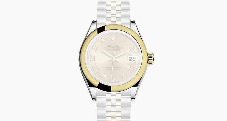 Oyster, 28 mm, acier Oystersteel et or jaune