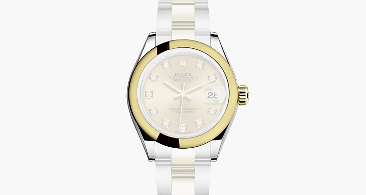 Oyster, 28 mm, acciaio Oystersteel e oro giallo