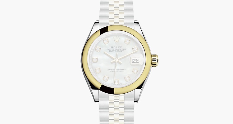 Oyster, 28 mm, acier Oystersteel et or jaune