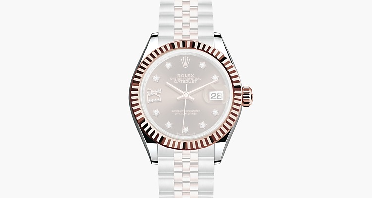 Oyster, 28 mm, acciaio Oystersteel e oro Everose