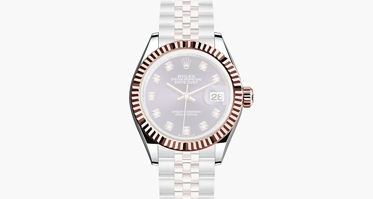 Oyster, 28 mm, acciaio Oystersteel e oro Everose
