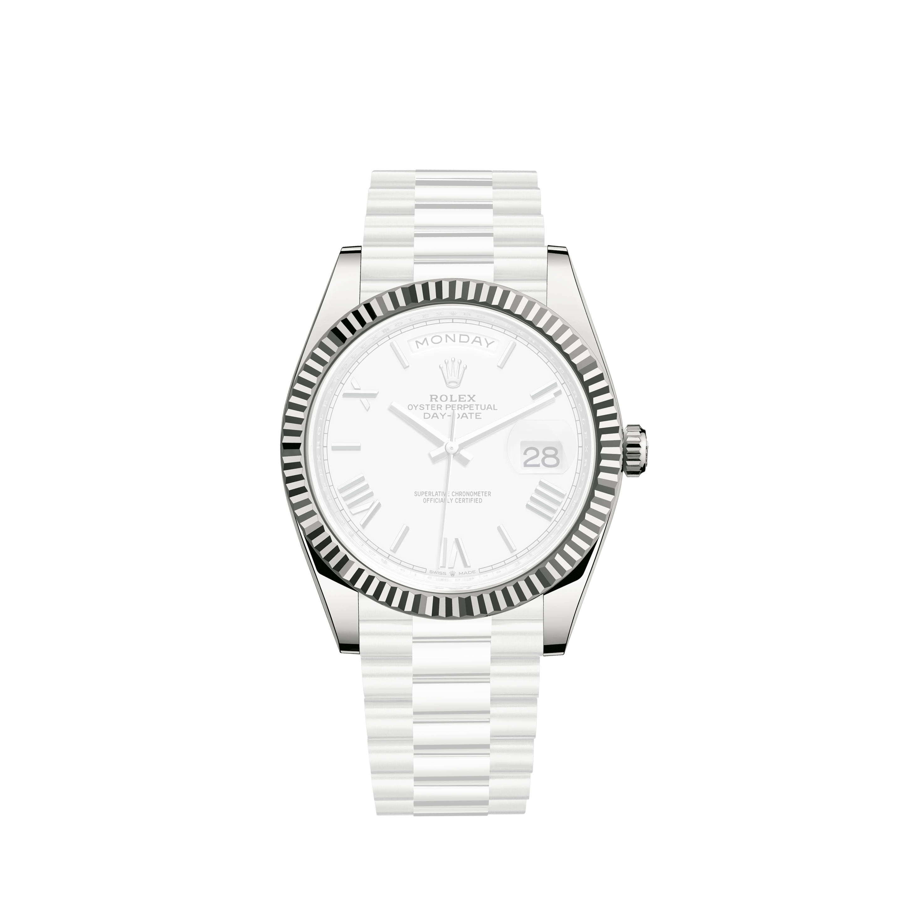 rolex daydate white