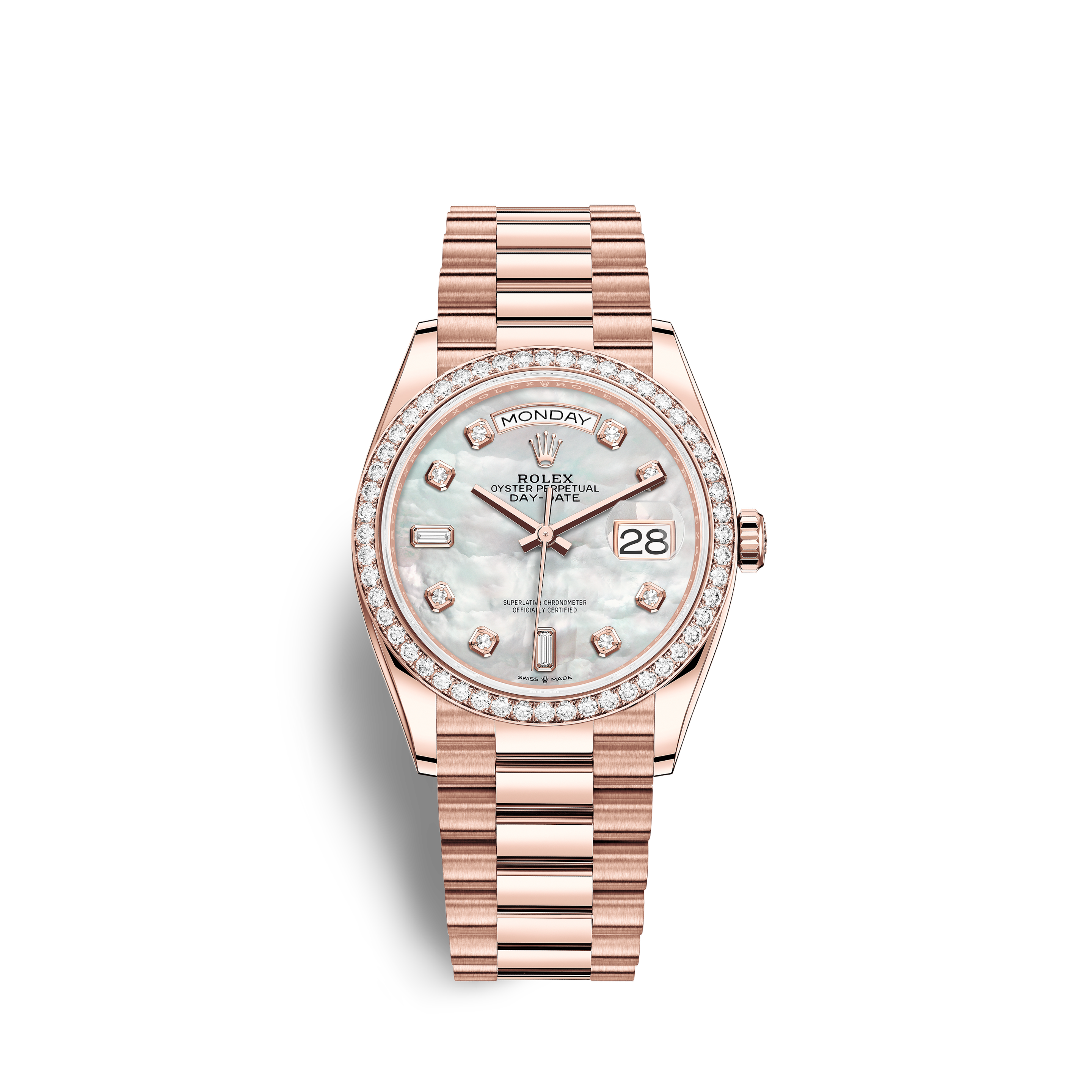 rolex rose gold watch with diamonds