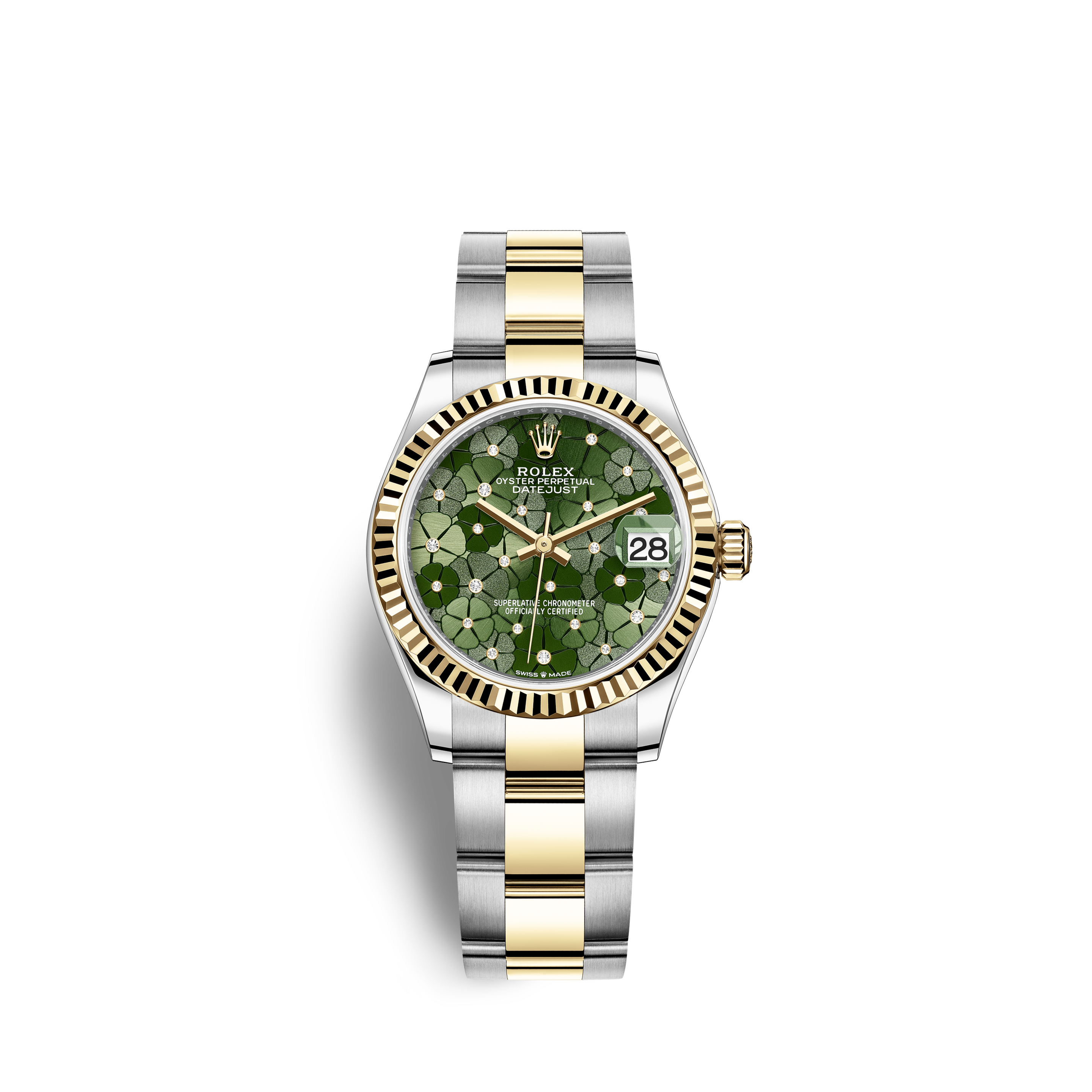 rolex date just gold and silver